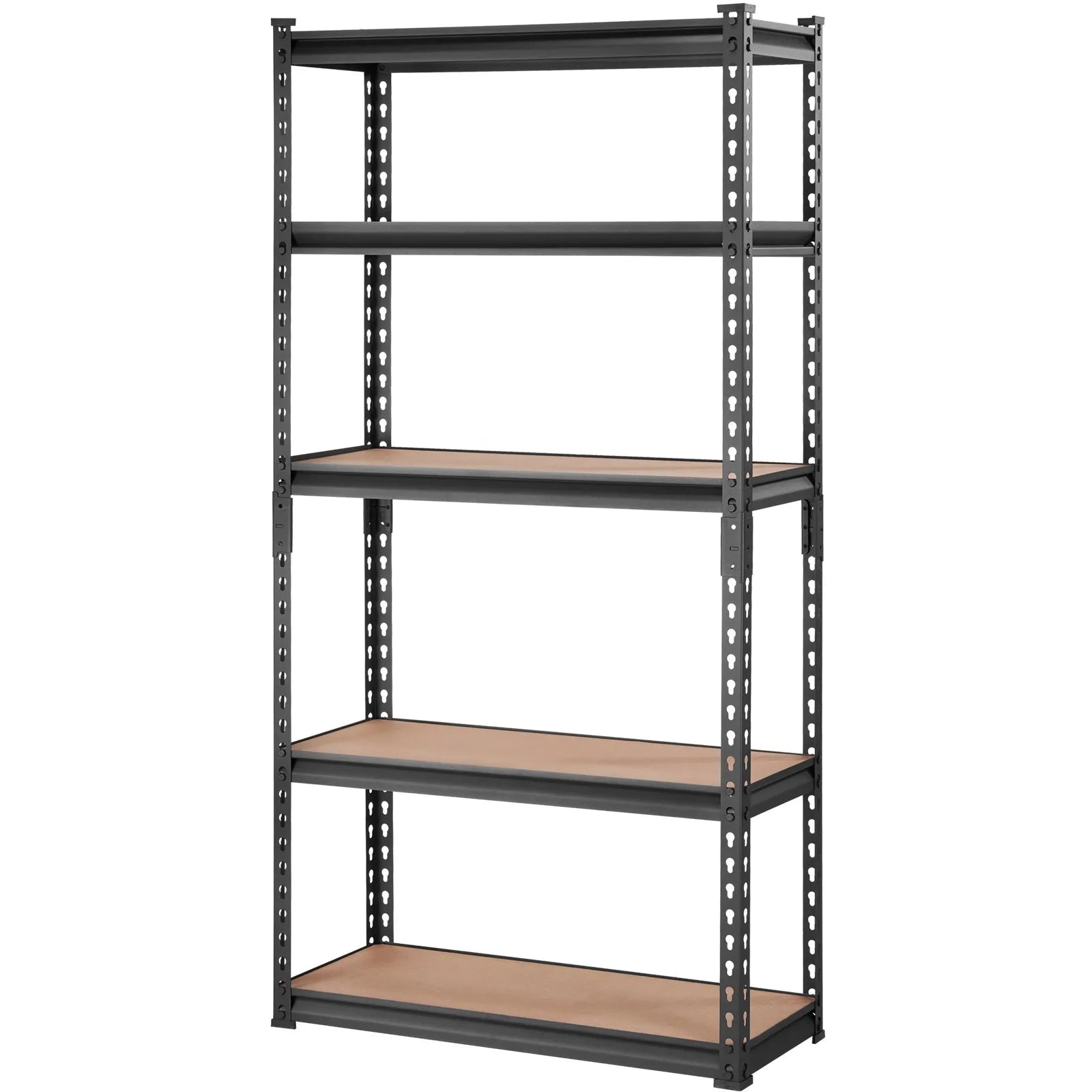 VEVOR Storage Shelving Unit, 5-Tier Adjustable, 2000 lbs Capacity, Heavy Duty Garage Shelves Metal Organizer Utility Rack, Black, 30" L x 12" W x 60" H for Kitchen Pantry Basement Bathroom Laundry