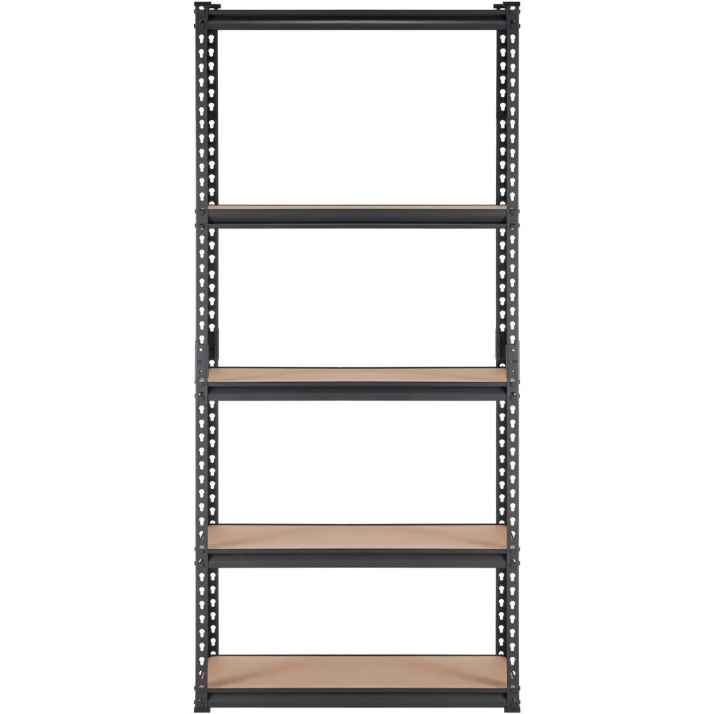 VEVOR Storage Shelving Unit, 5-Tier Adjustable, 2000 lbs Capacity, Heavy Duty Garage Shelves Metal Organizer Utility Rack, Black, 36" L x 18" W x 72" H for Kitchen Pantry Basement Bathroom Laundry