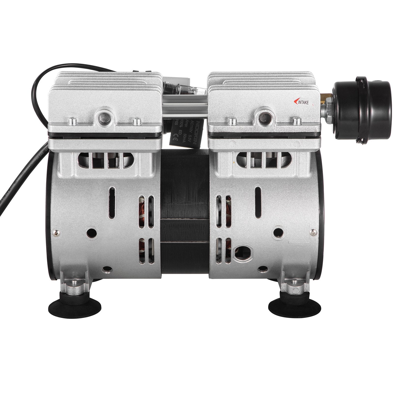 VEVOR Pond Aerator, 550W Power, 5.2CFM for Up to 3 Acre 50' Lake, Pond Aeration Kit Includes 3/4 HP Compressor & 2 100' Weighted Tubings & 2 Diffusers, Air Compressor for Deep Water Oxygen Circulation