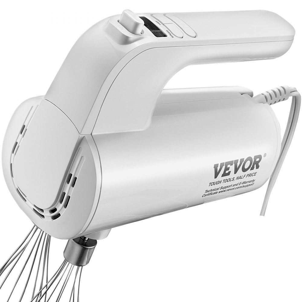 VEVOR Digital Electric Hand Mixer, 5-Speed, 200W Portable Electric Handheld Mixer, with Turbo Boost Beaters Dough Hooks Whisk Storage Bag, Baking Supplies for Whipping Mixing Egg Cookie Cake Cream