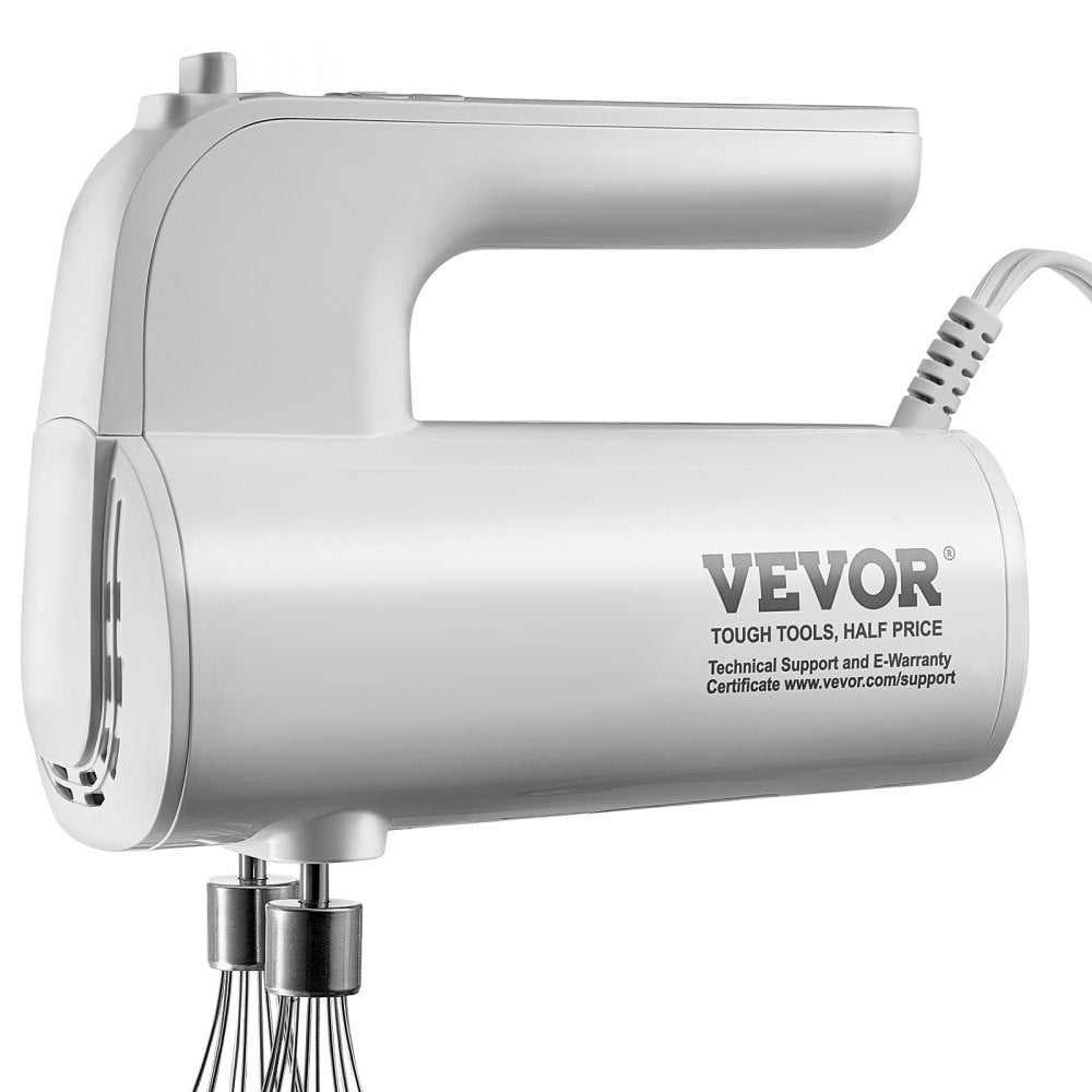 VEVOR Digital Electric Hand Mixer, 5-Speed, 200W Portable Electric Handheld Mixer, with Turbo Boost Beaters Dough Hooks Whisk Storage Bag, Baking Supplies for Whipping Mixing Egg Cookie Cake Cream