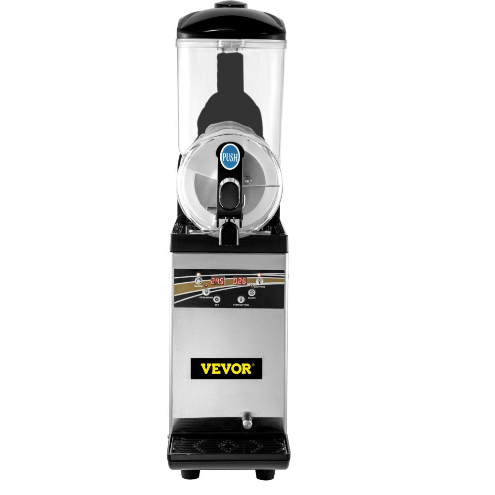 VEVOR Slush Frozen Drink Machine, 15L Tank Commercial Margarita Machine, 500W Stainless Steel Margarita Slush Maker, Temperature Slush 16°F to 32°F Drink Maker, Perfect for Restaurants Cafes Bars