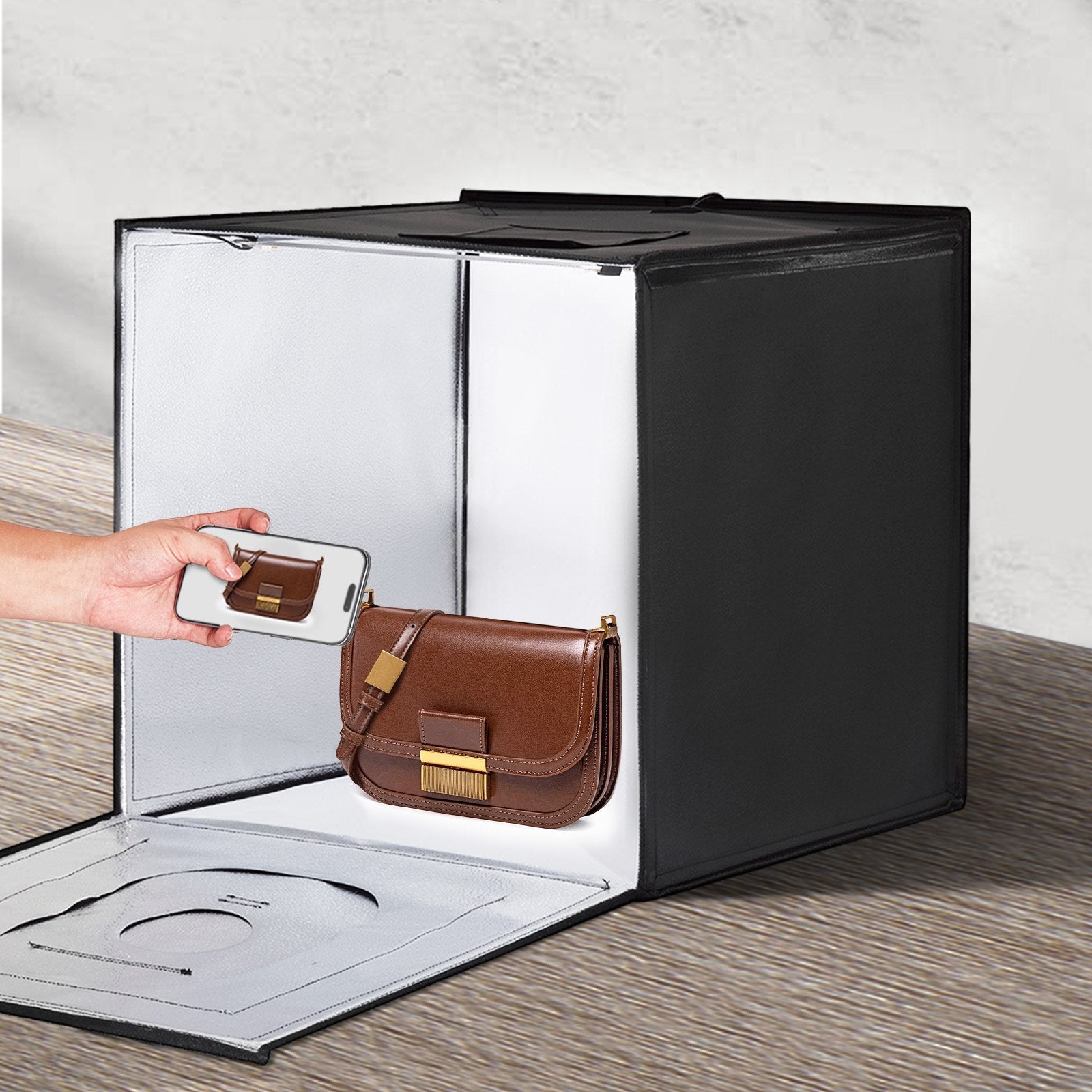 VEVOR Photo Studio Light Box 20"x20" 3000-5600K Adjustable 3 Color Temperatures