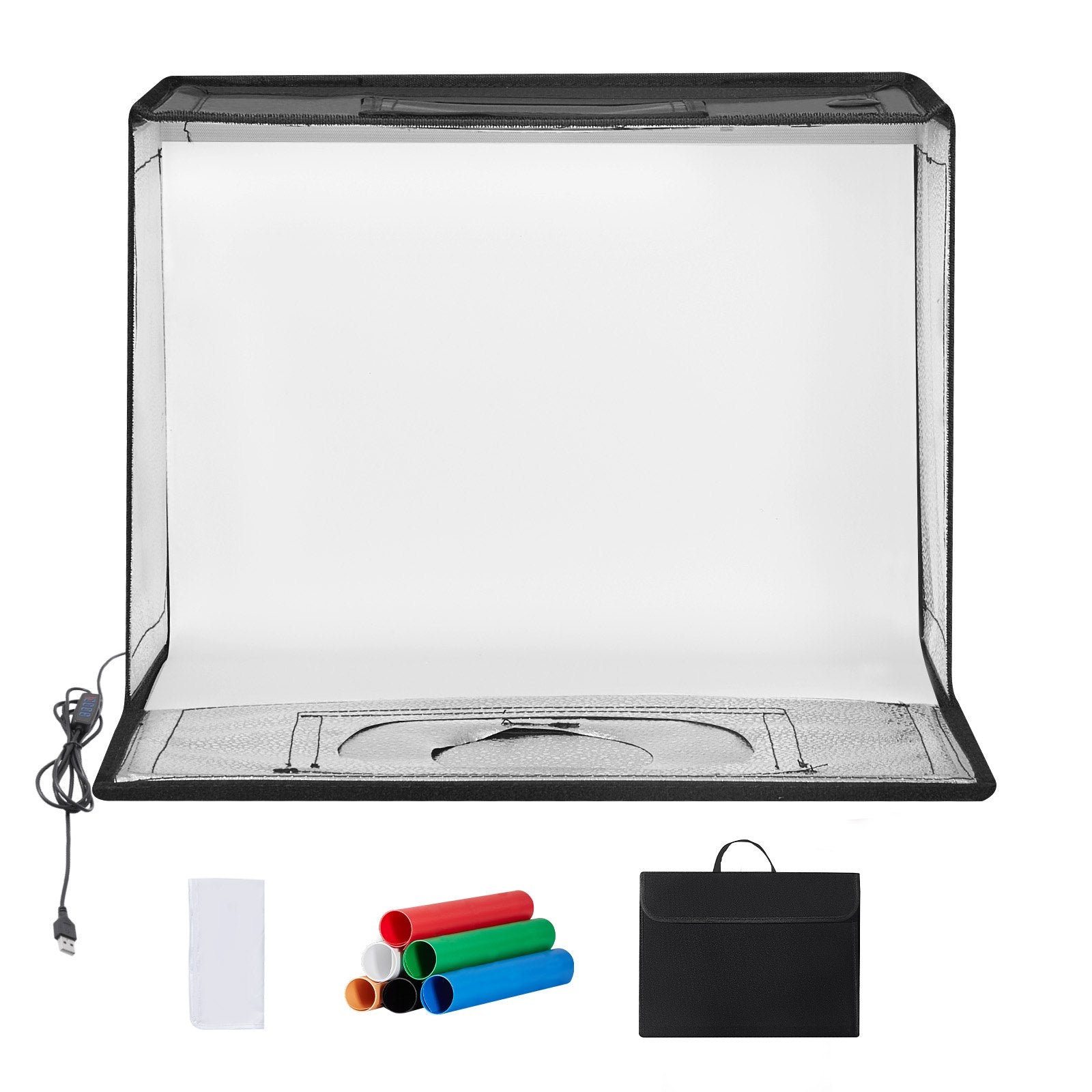 VEVOR Photo Studio Light Box 12"x12" 3000-5600K Adjustable 3 Color Temperatures