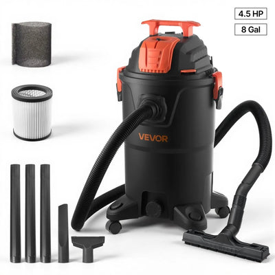 Vevor Shop Vac – 8 Gallon Wet & Dry Vacuum | 4.5 Peak HP | Self-Cleaning Filter