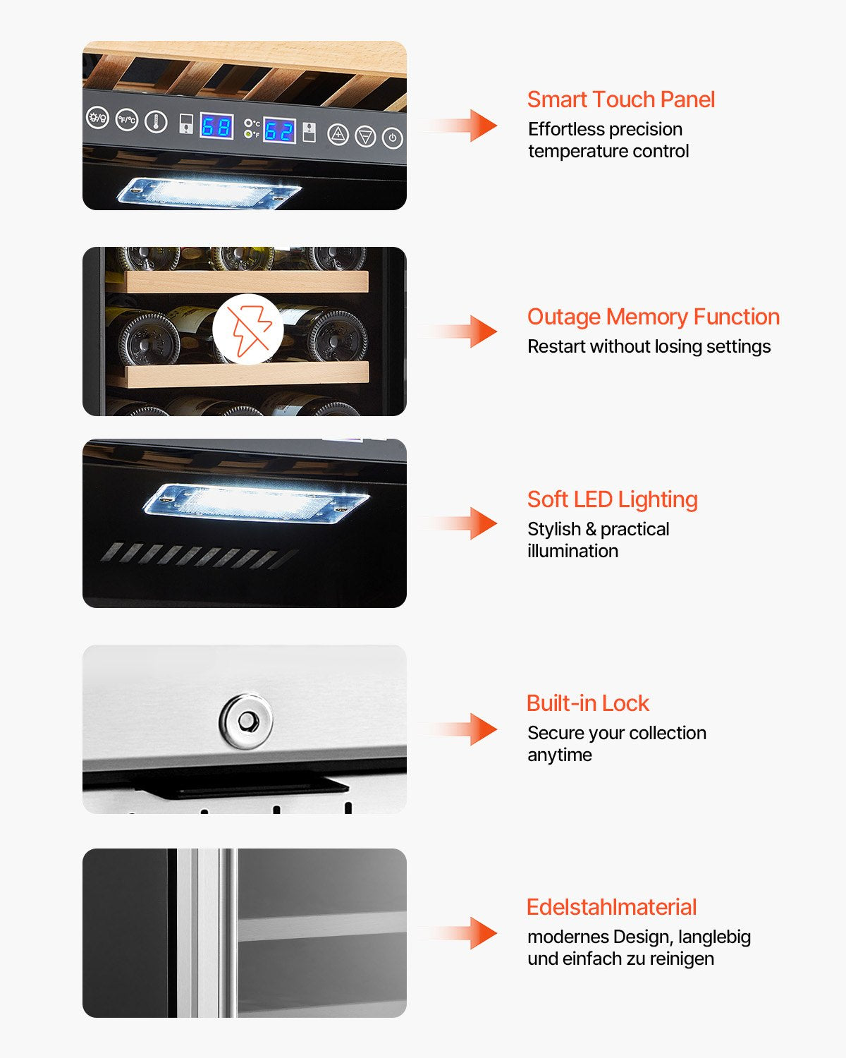 VEVOR Wine Cooler 28 Bottle Dual Zone Mini Wine Fridge Glass Door Temp Control