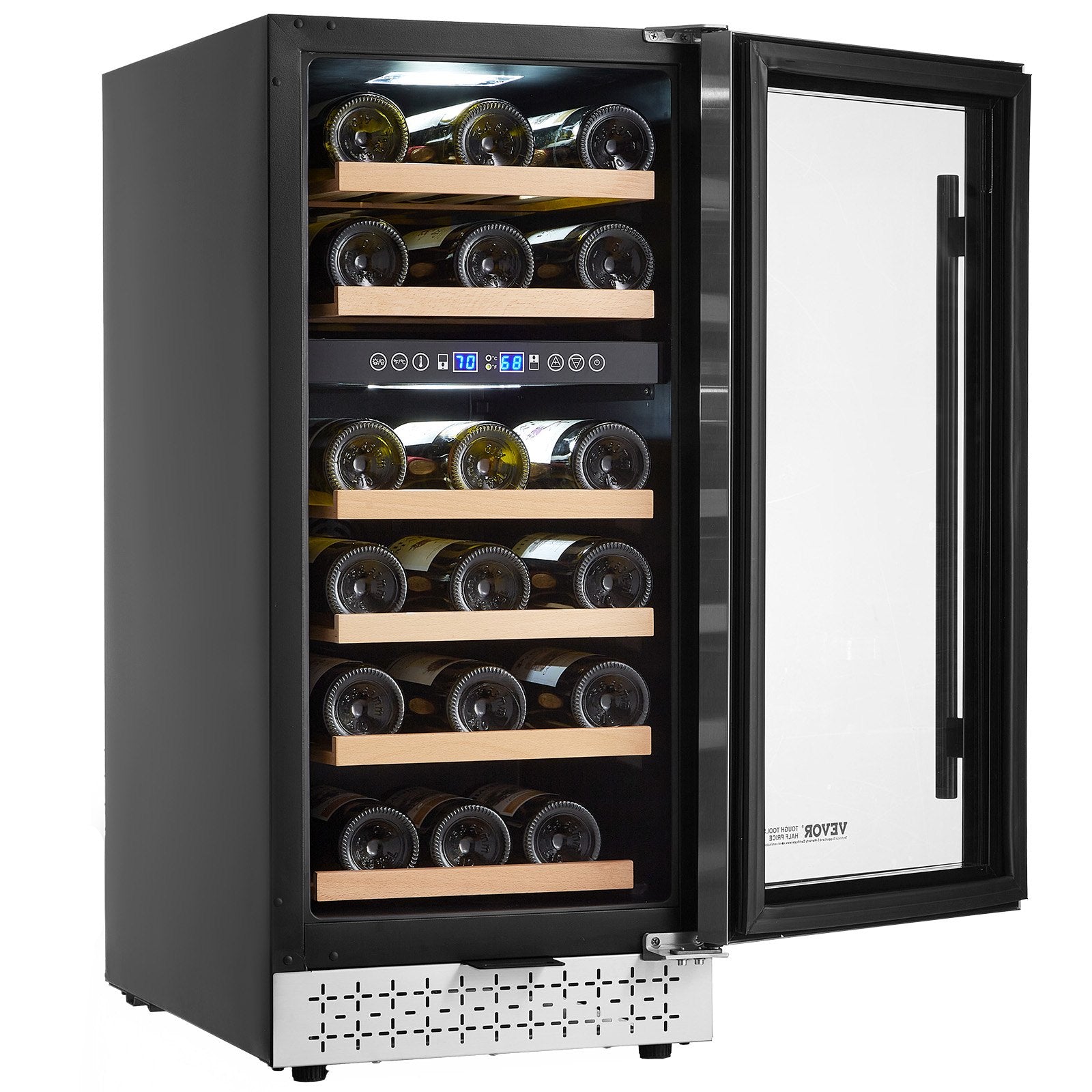 VEVOR Wine Cooler 28 Bottle Dual Zone Mini Wine Fridge Glass Door Temp Control