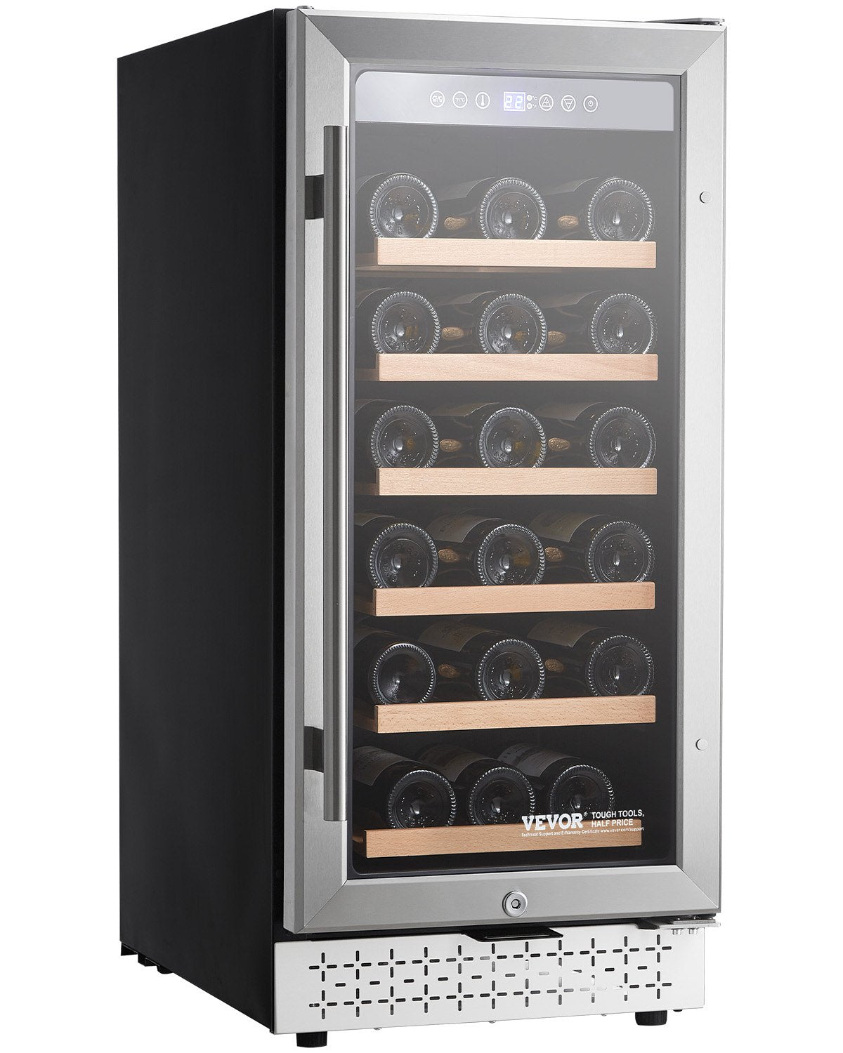 VEVOR Wine Cooler 28 Bottle Mini Wine Fridge Glass Door Digital Temp Control