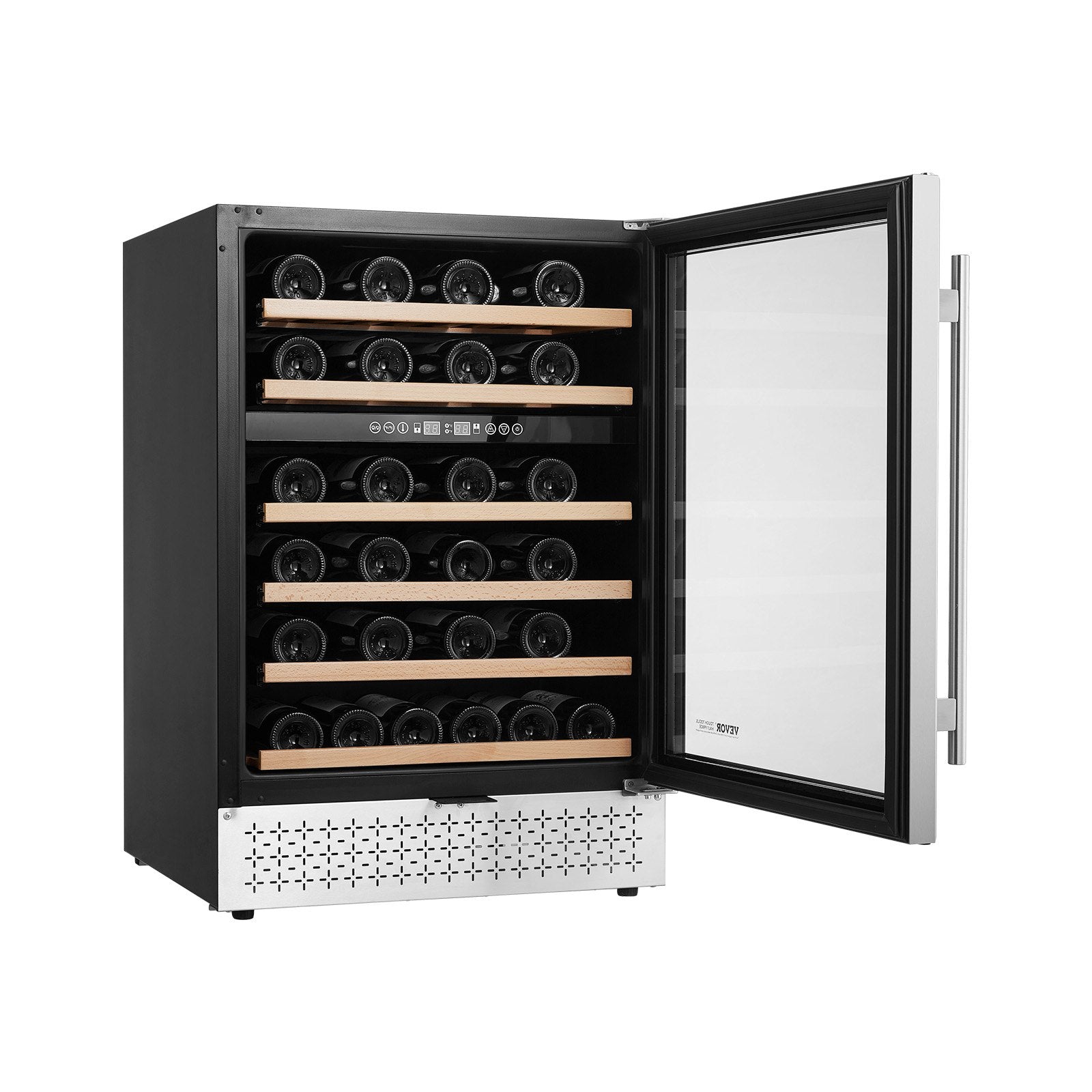 VEVOR Wine Cooler 46 Bottle Dual Zone Wine Refrigerator Glass Door Temp Control
