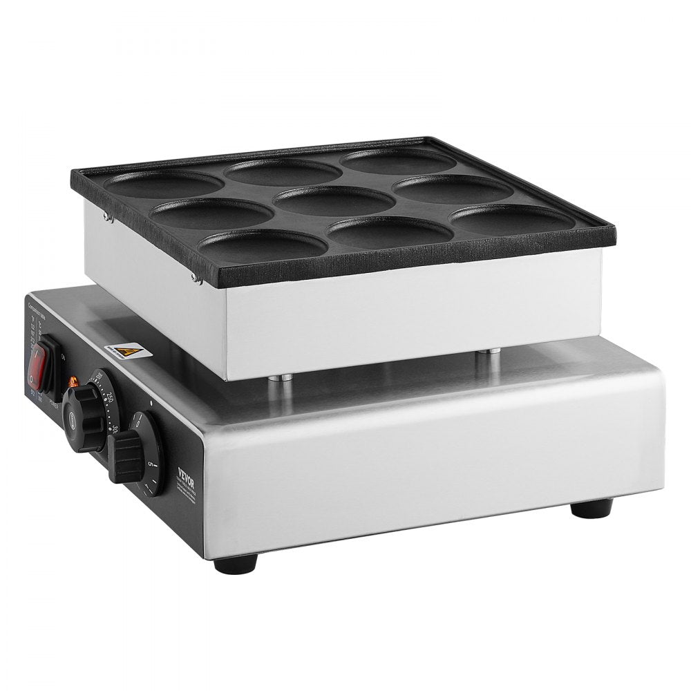 VEVOR 9PCS 76mm Dutch Pancake Maker Commercial Dorayaki Baker 850W Non-stick