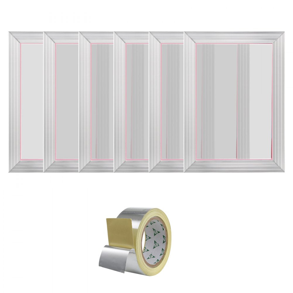 VEVOR Screen Printing Kit, 6 Pieces Aluminum Silk Screen Printing Frames, 10x14inch Silk Screen Printing Frame with 156 Count Mesh, High Tension Nylon Mesh and Sealing Tape for T-shirts DIY Printing