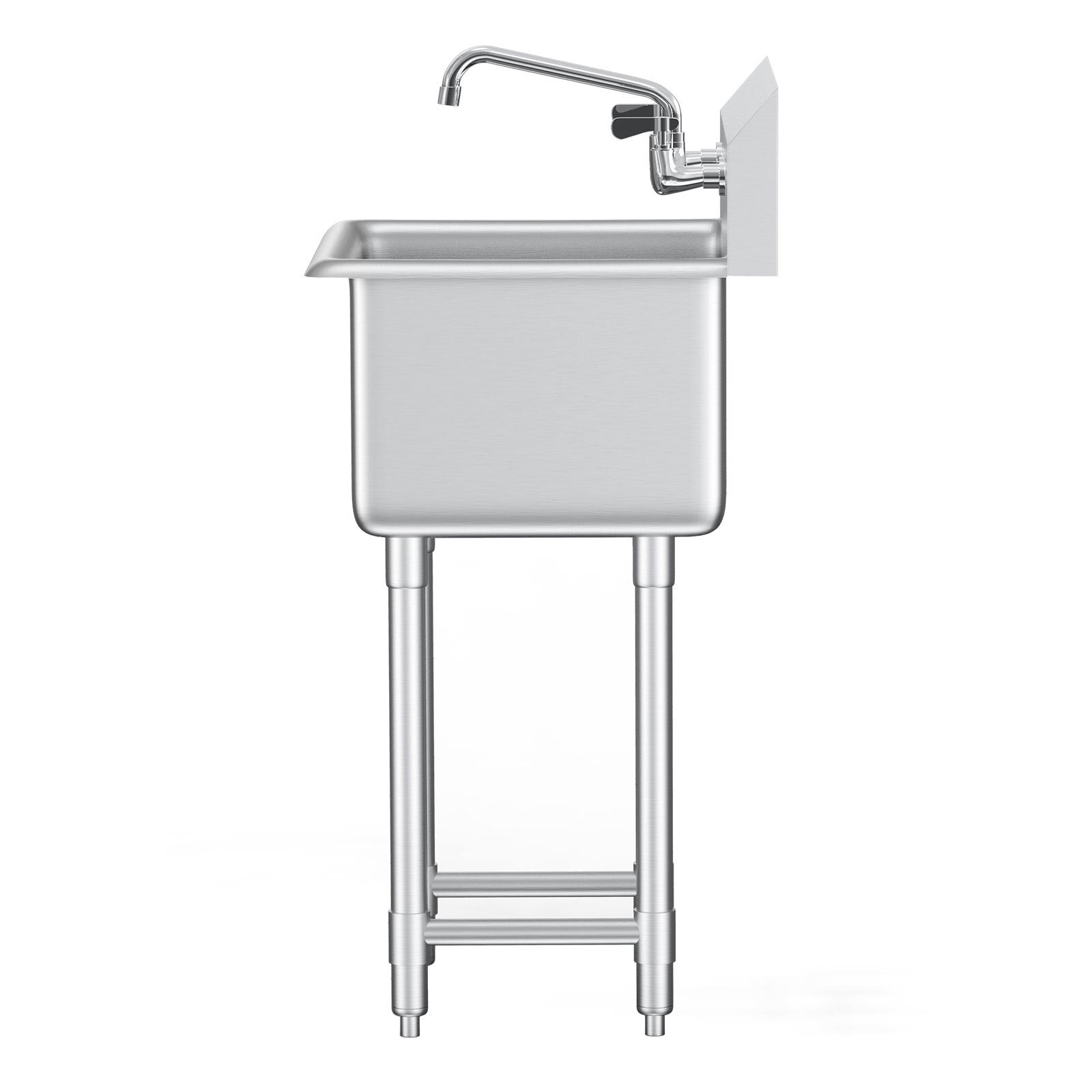VEVOR Stainless Steel Prep & Utility Sink, 1 Compartment Free Standing Small Sink Include Faucet & legs, 18"x41" Commercial Single Bowl Sinks for Garage, Restaurant, Kitchen, Laundry, NSF Certified