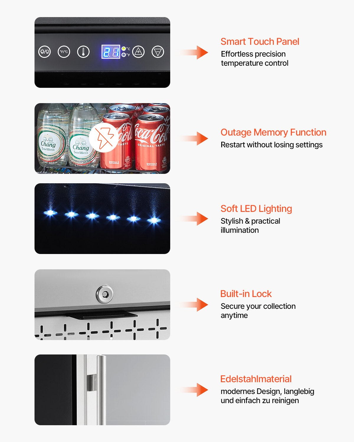 VEVOR Beverage Refrigerator Cooler 88 Can Mini Soda Beer Fridge with Glass Door