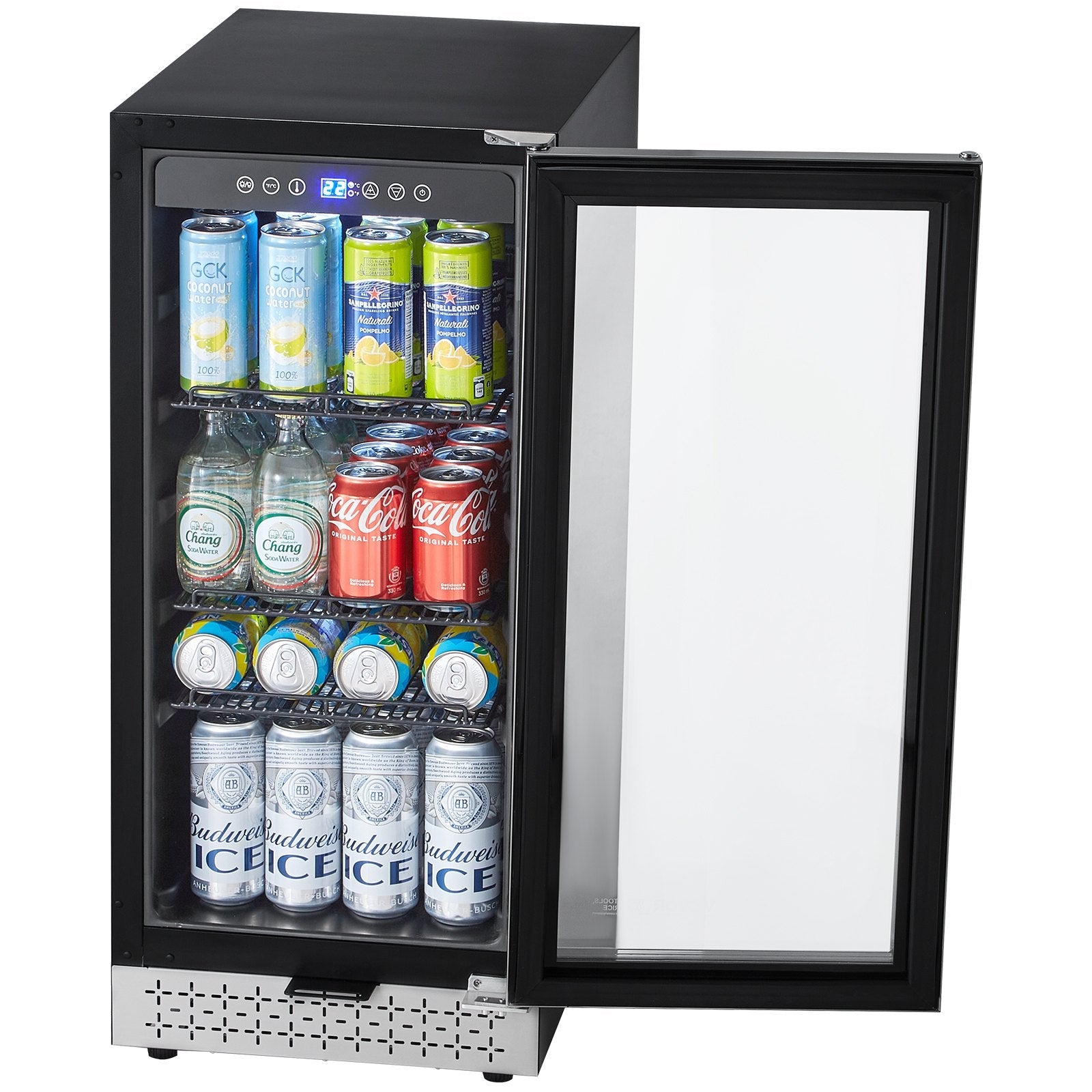 VEVOR Beverage Refrigerator Cooler 88 Can Mini Soda Beer Fridge with Glass Door