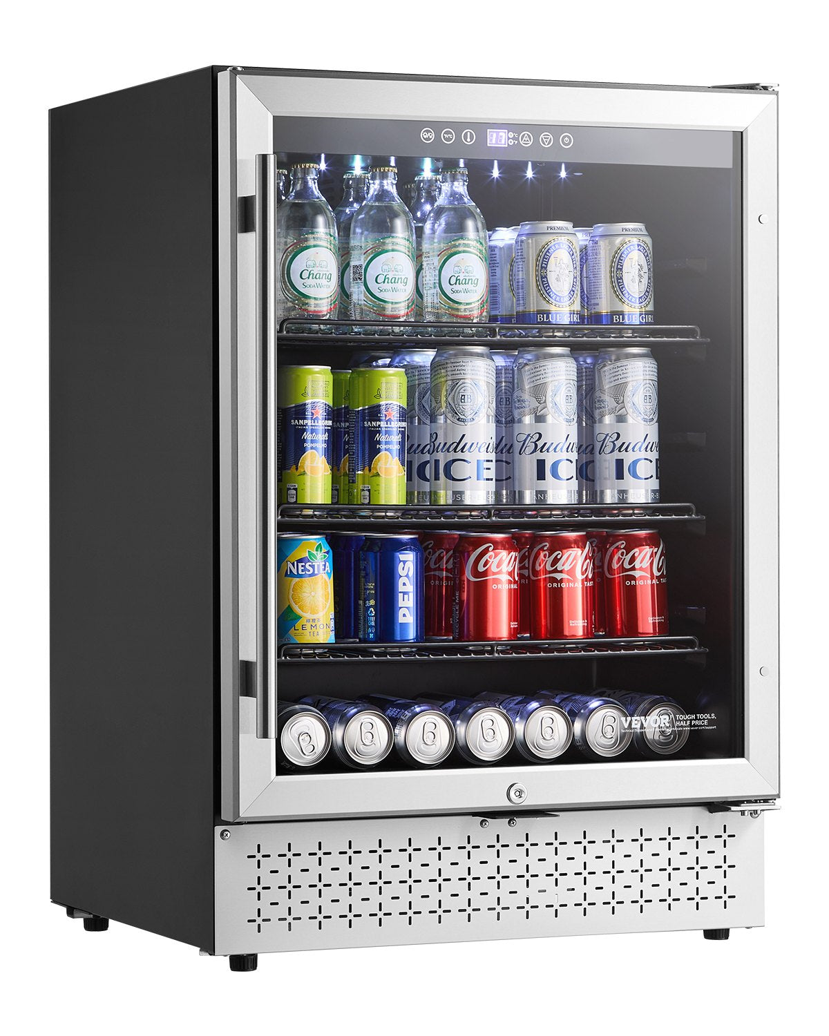 VEVOR Beverage Refrigerator Cooler 154 Can Mini Soda Beer Fridge Glass Door