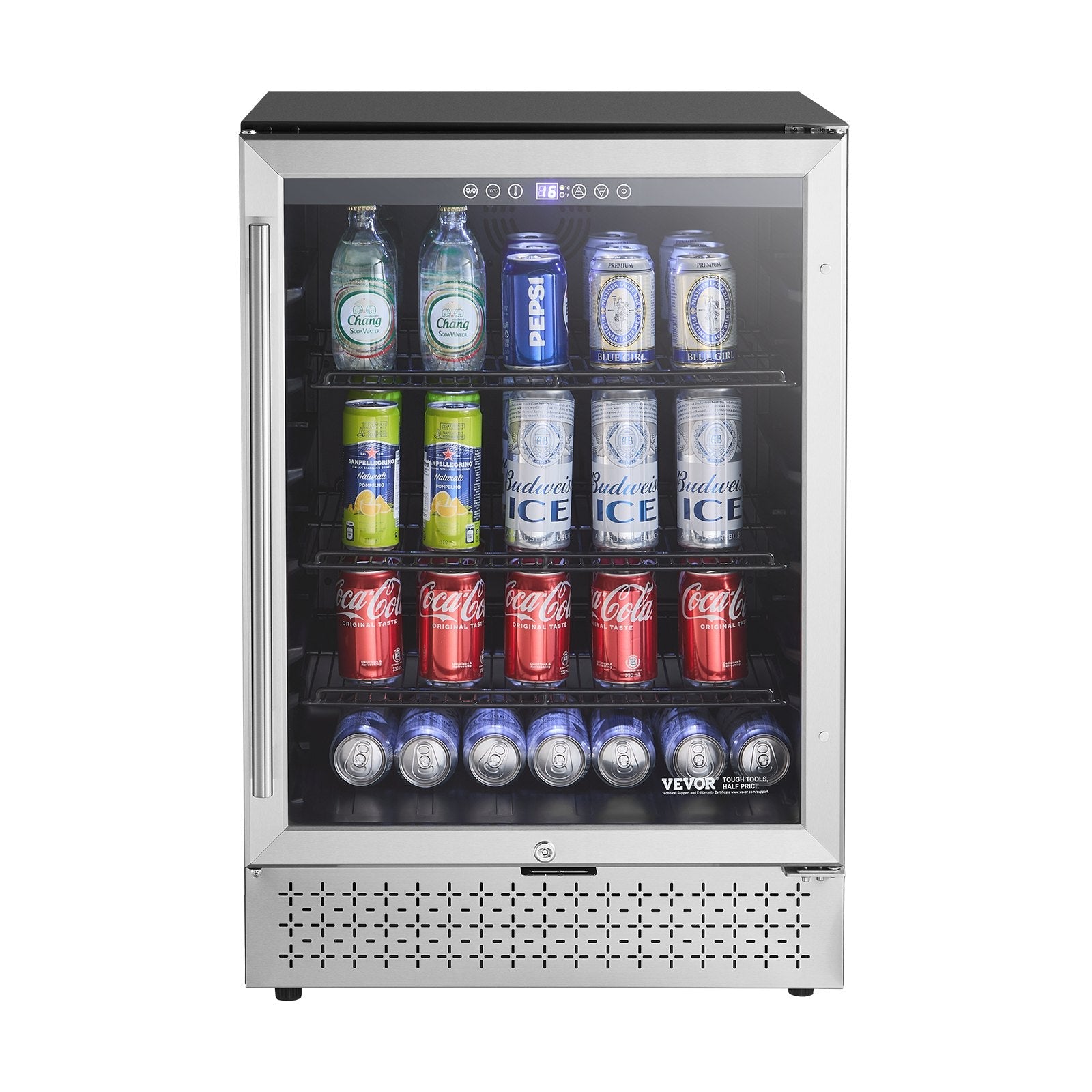 VEVOR Beverage Refrigerator Cooler 154 Can Mini Soda Beer Fridge Glass Door
