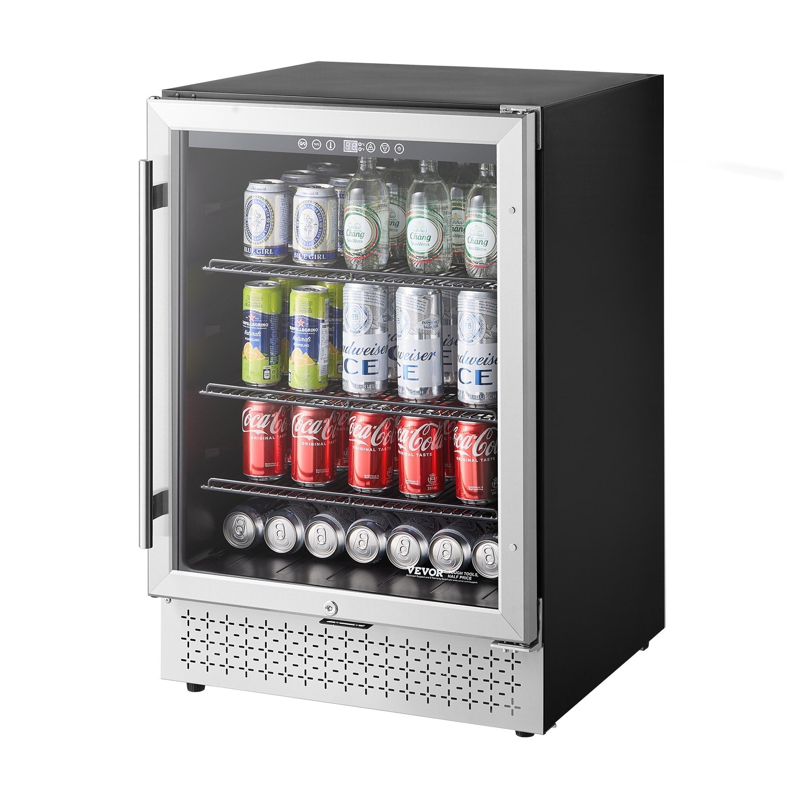 VEVOR Beverage Refrigerator Cooler 154 Can Mini Soda Beer Fridge Glass Door
