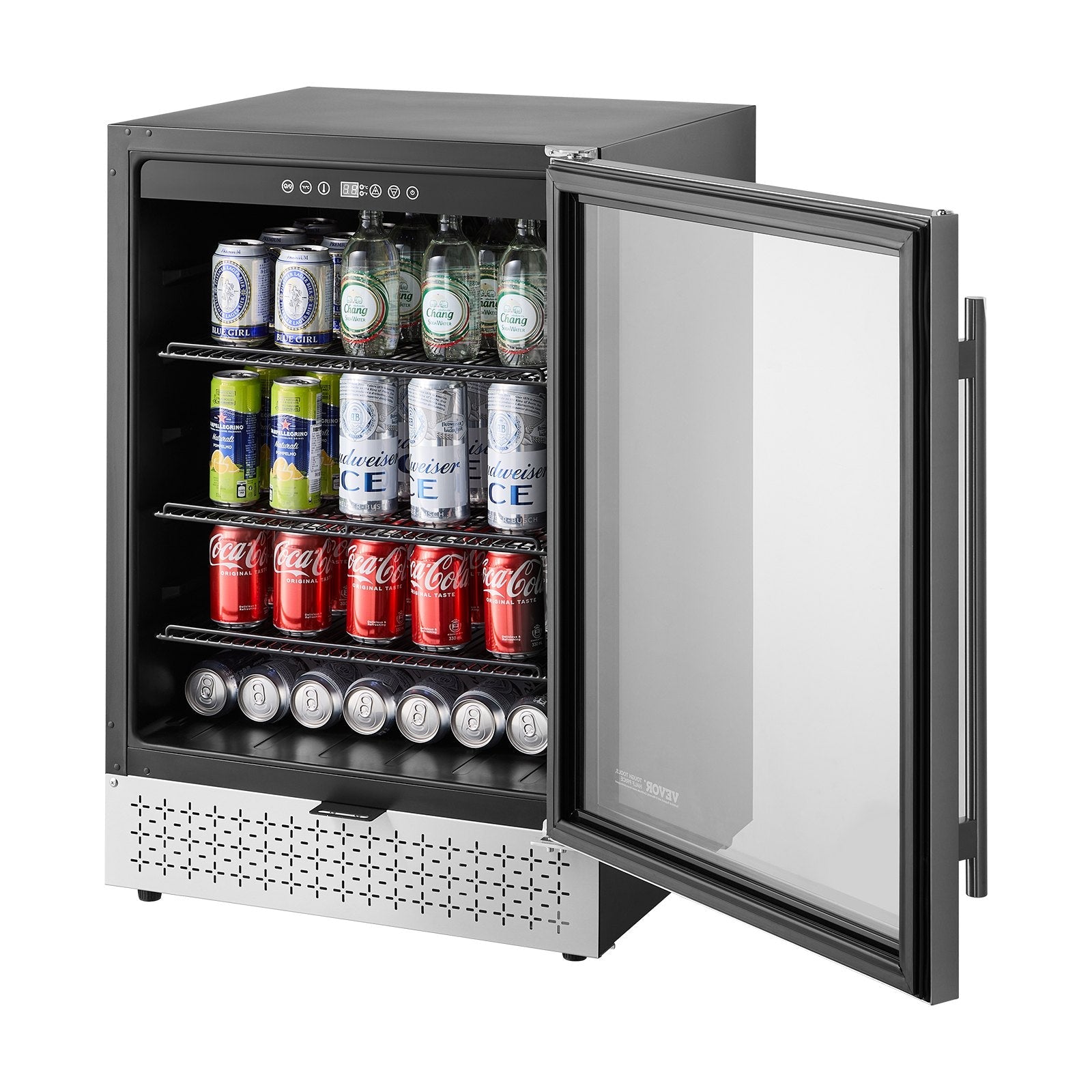 VEVOR Beverage Refrigerator Cooler 154 Can Mini Soda Beer Fridge Glass Door