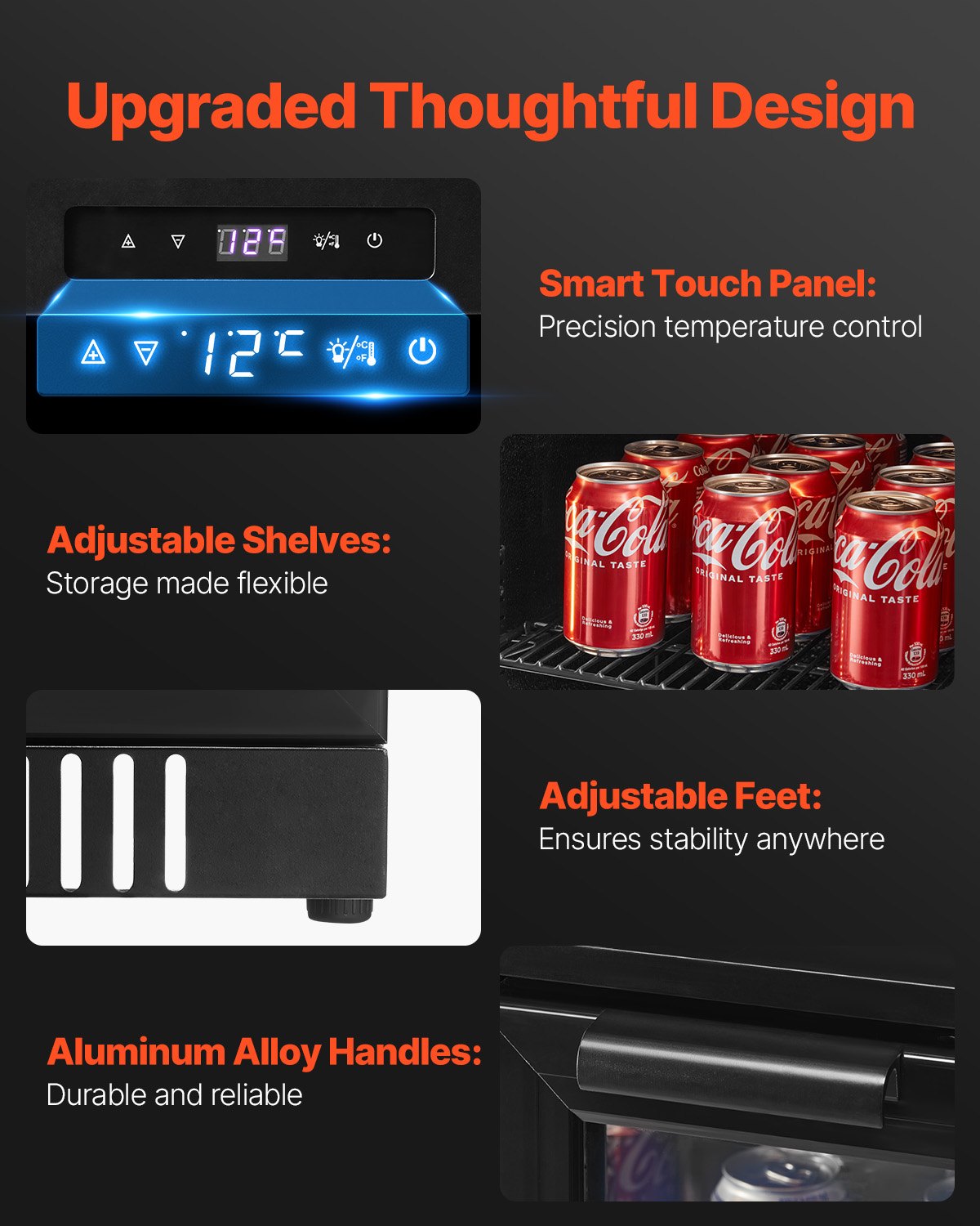 VEVOR Commercial Beverage Refrigerator Cooler 246 Can Fridge with Glass Doors