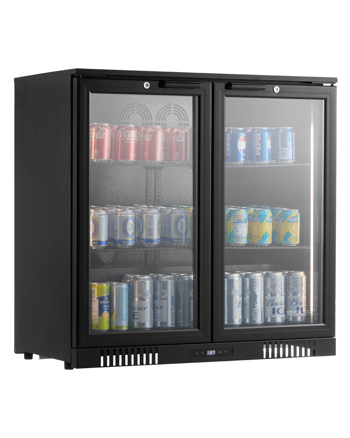 VEVOR Commercial Beverage Refrigerator Cooler 246 Can Fridge with Glass Doors