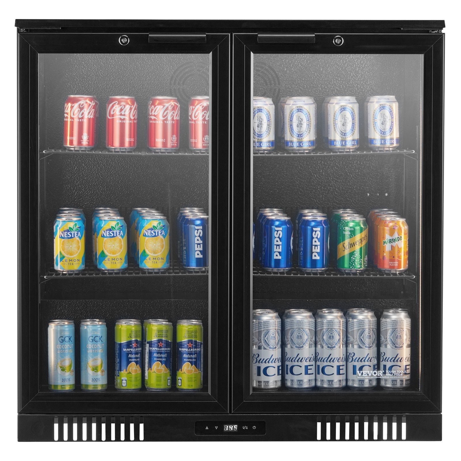 VEVOR Commercial Beverage Refrigerator Cooler 246 Can Fridge with Glass Doors