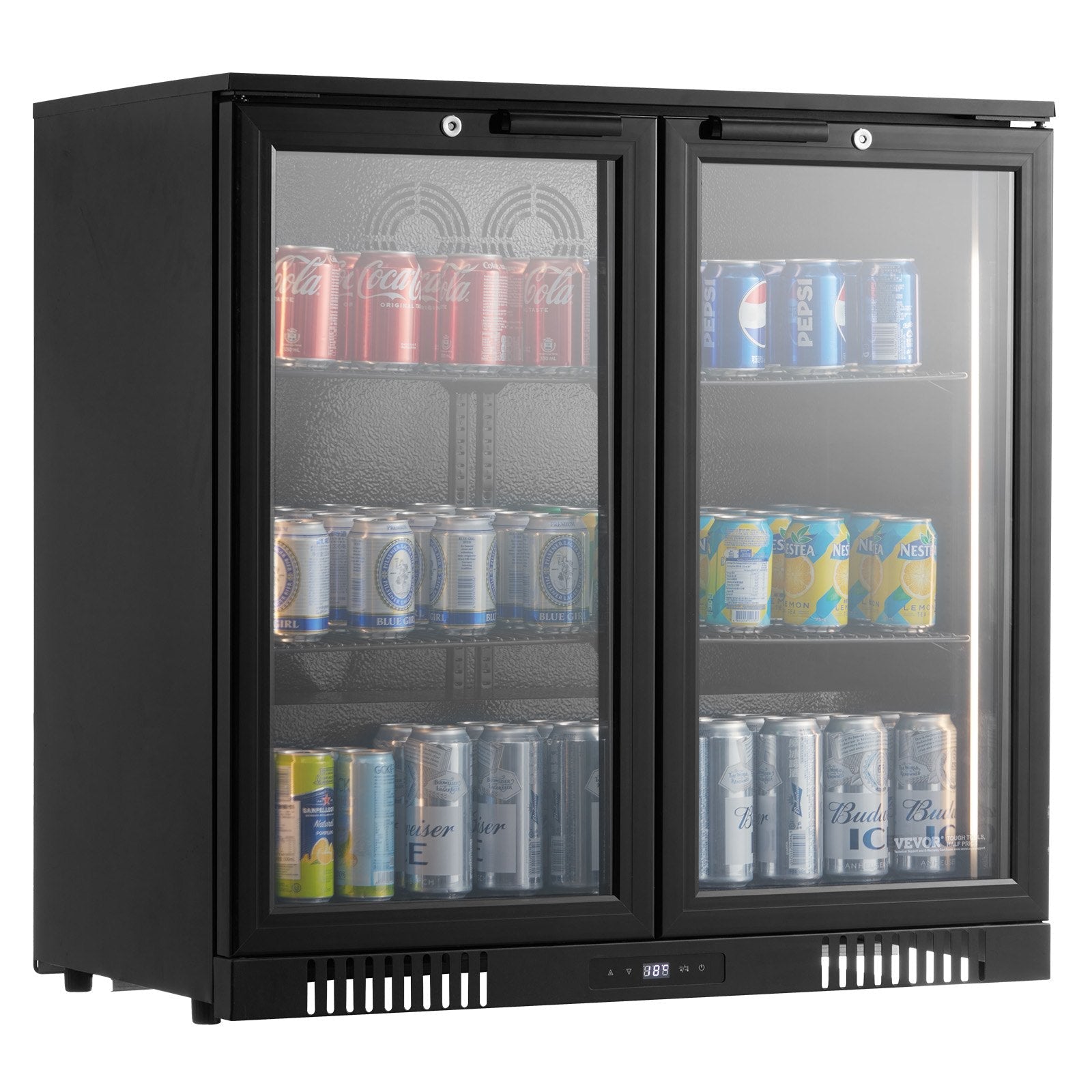 VEVOR Commercial Beverage Refrigerator Cooler 246 Can Fridge with Glass Doors