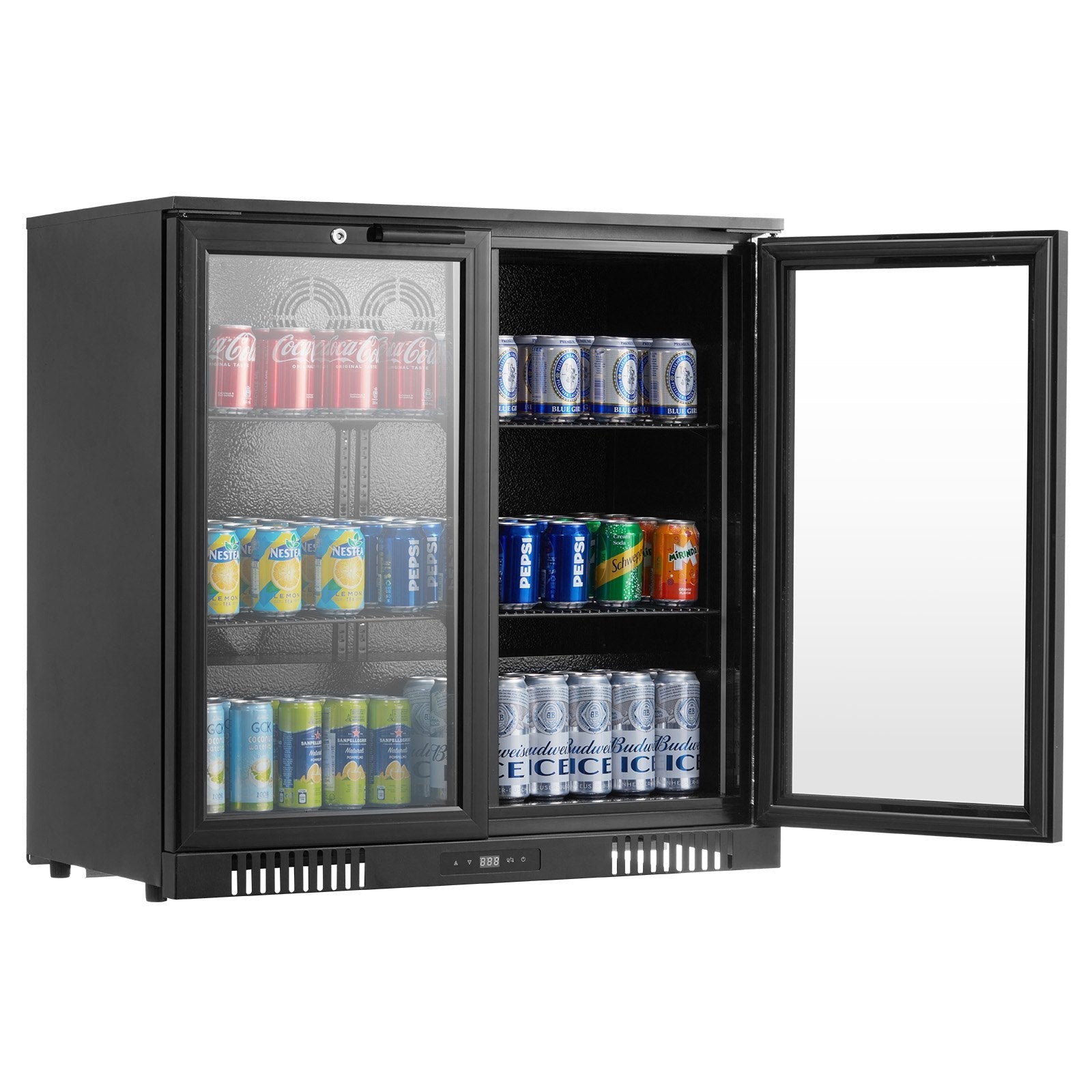 VEVOR Commercial Beverage Refrigerator Cooler 246 Can Fridge with Glass Doors