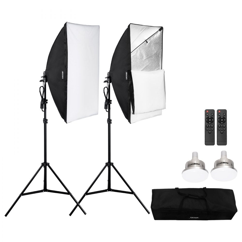 VEVOR Softbox Lighting Kit 20 in x 28 in 45W 3000-6500K LED Bulbs for Shooting