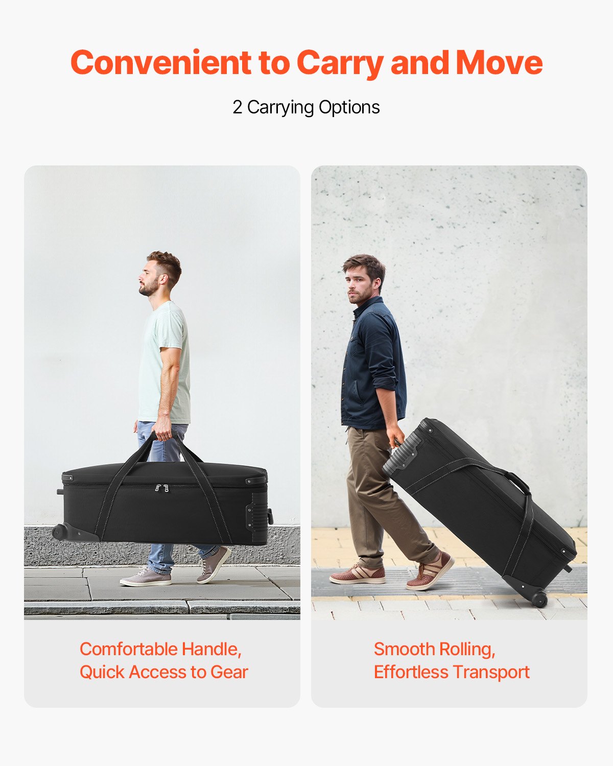 VEVOR Studio Equipment Trolley Case 39.37 x 14.96 x 12.60 in Rolling Camera Bag