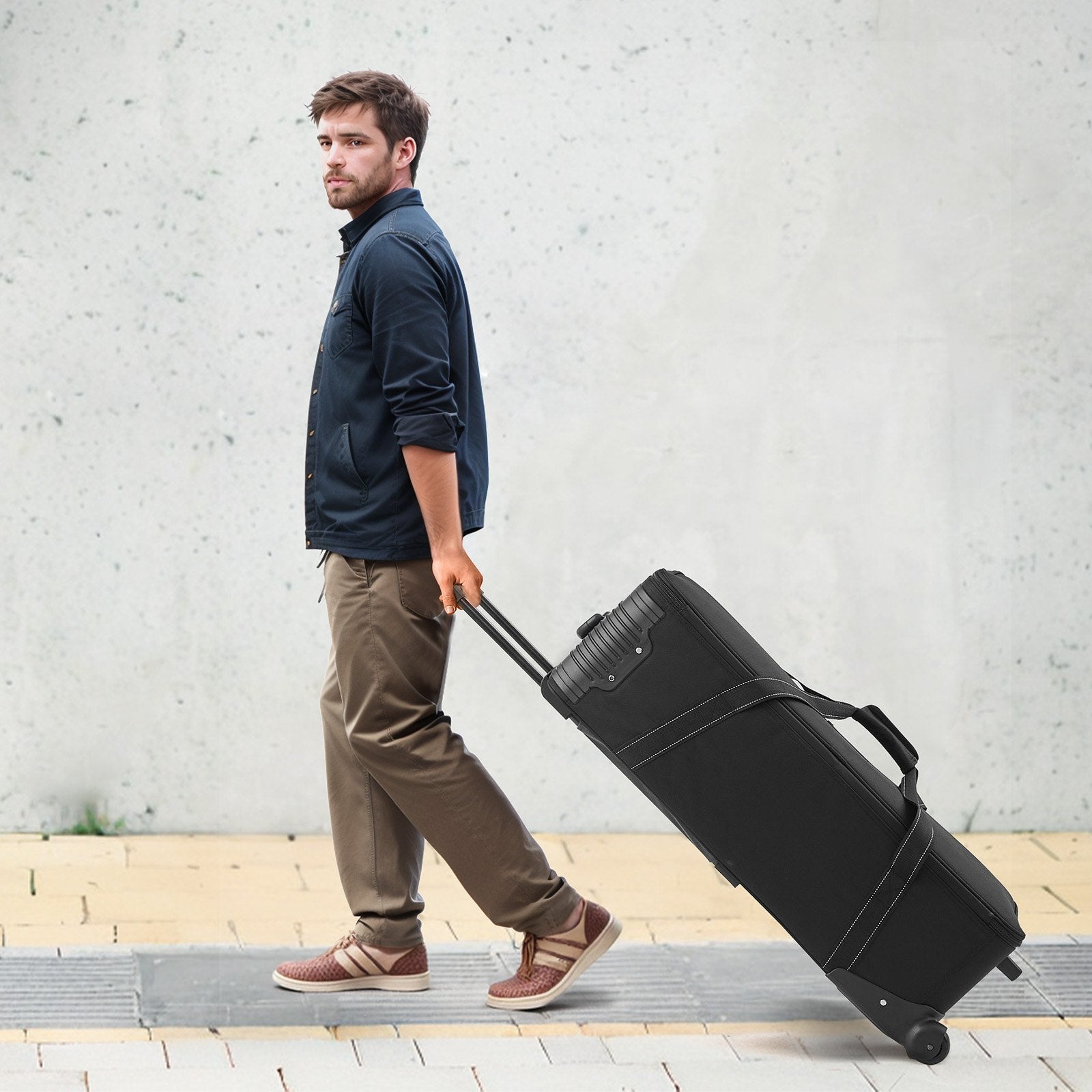 VEVOR Studio Equipment Trolley Case 35.83 x 11.81 x 14 in Rolling Camera Bag