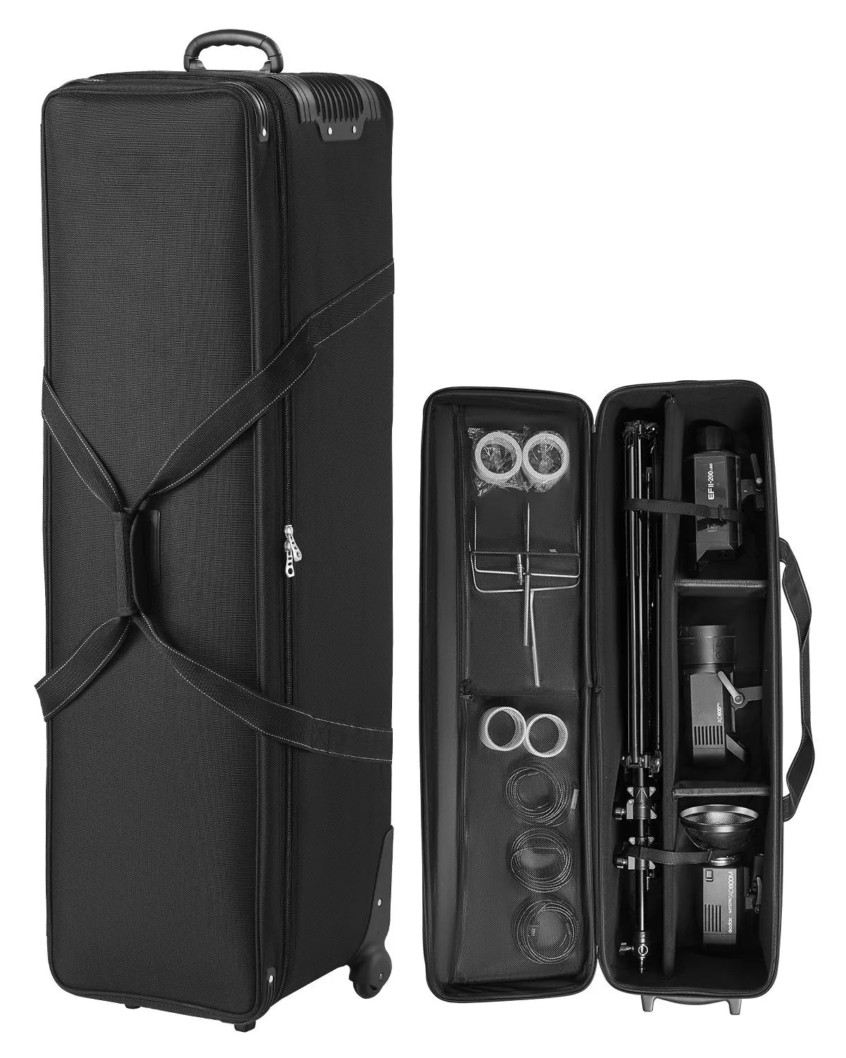 VEVOR Studio Equipment Trolley Case 51.57 x 14.37 x 14.96 in Rolling Camera Bag