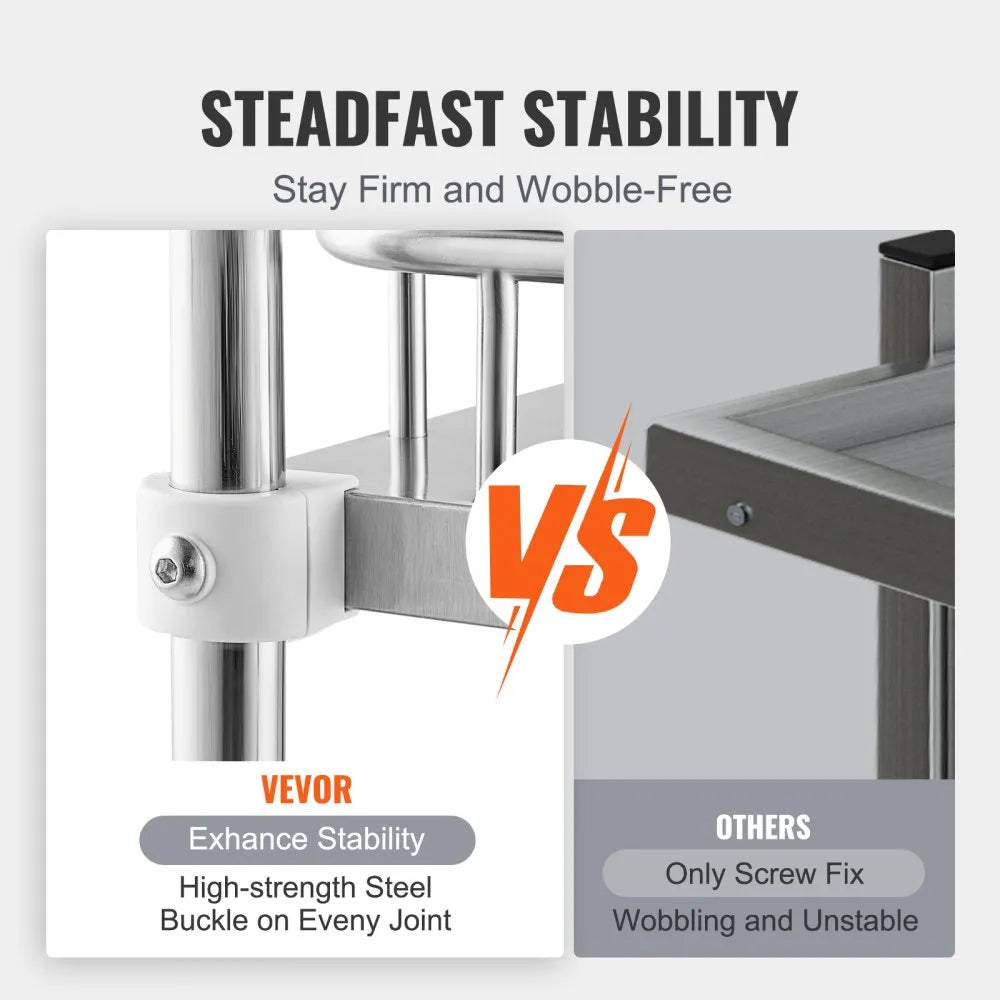 VEVOR Lab Rolling Cart, 3-Shelf Stainless Steel Rolling Cart, Lab Serving Cart with Swivel Casters, Dental Utility Cart for Clinic, Lab, Hospital, Salon, 26.38"x15.55"x34.13"