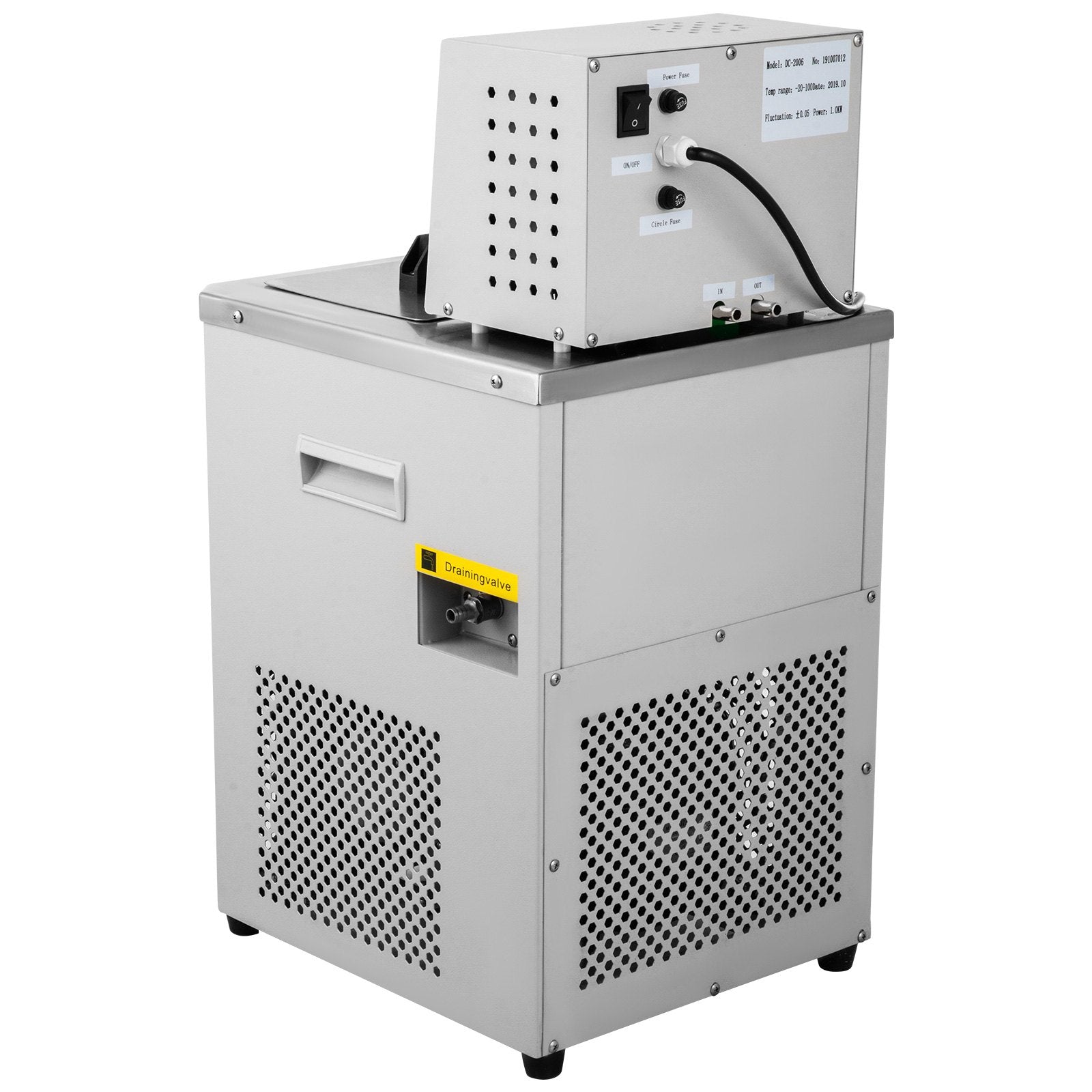 VEVOR Laboratory Chiller Circulator 6L Chiller Lab -5? Low Temperature Cooling Liquid Circulator Pump Chiller Lab Recirculating Chiller Water Bath Recirculating Water Cooling Chiller for Laboratory