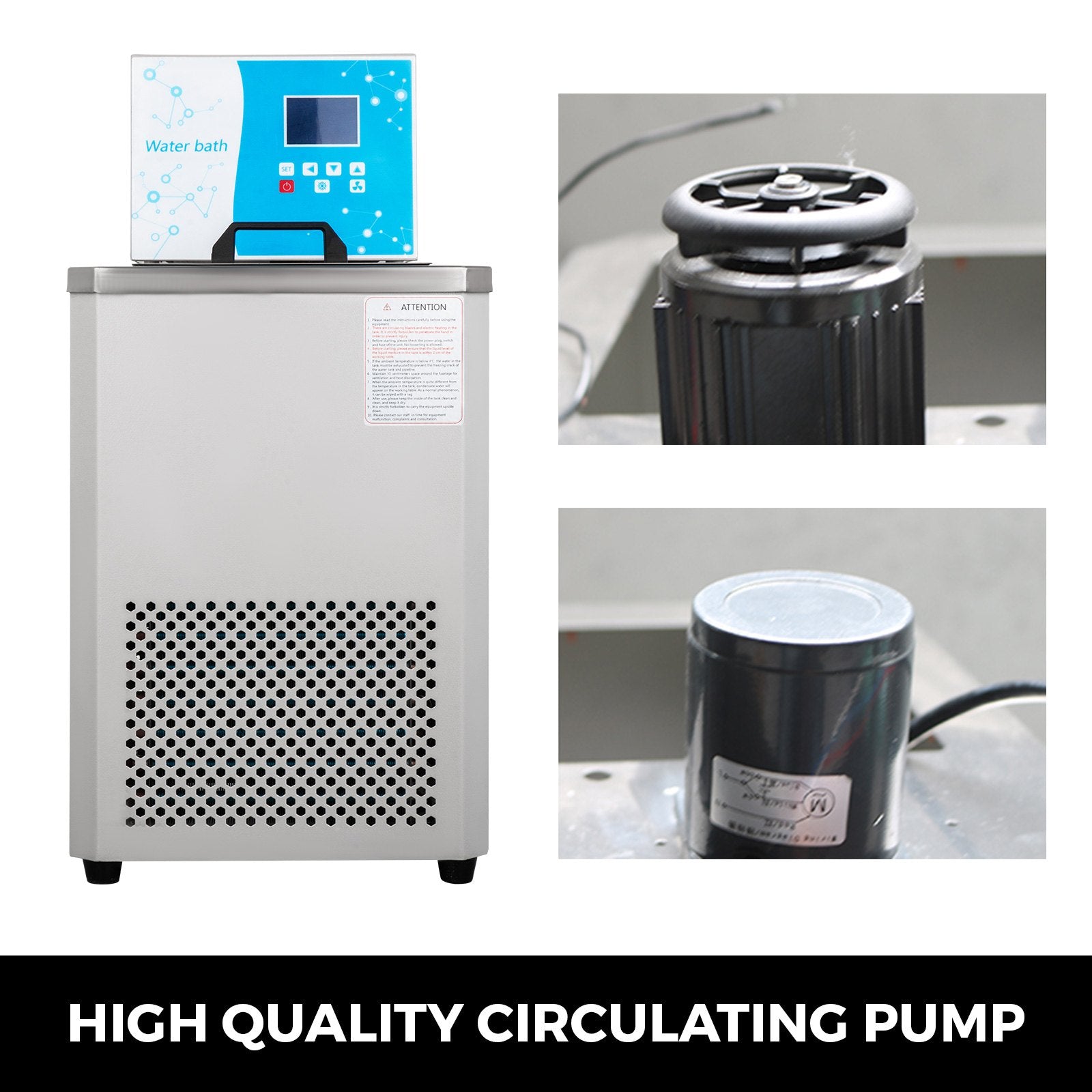 VEVOR Laboratory Chiller Circulator 6L Chiller Lab -5? Low Temperature Cooling Liquid Circulator Pump Chiller Lab Recirculating Chiller Water Bath Recirculating Water Cooling Chiller for Laboratory