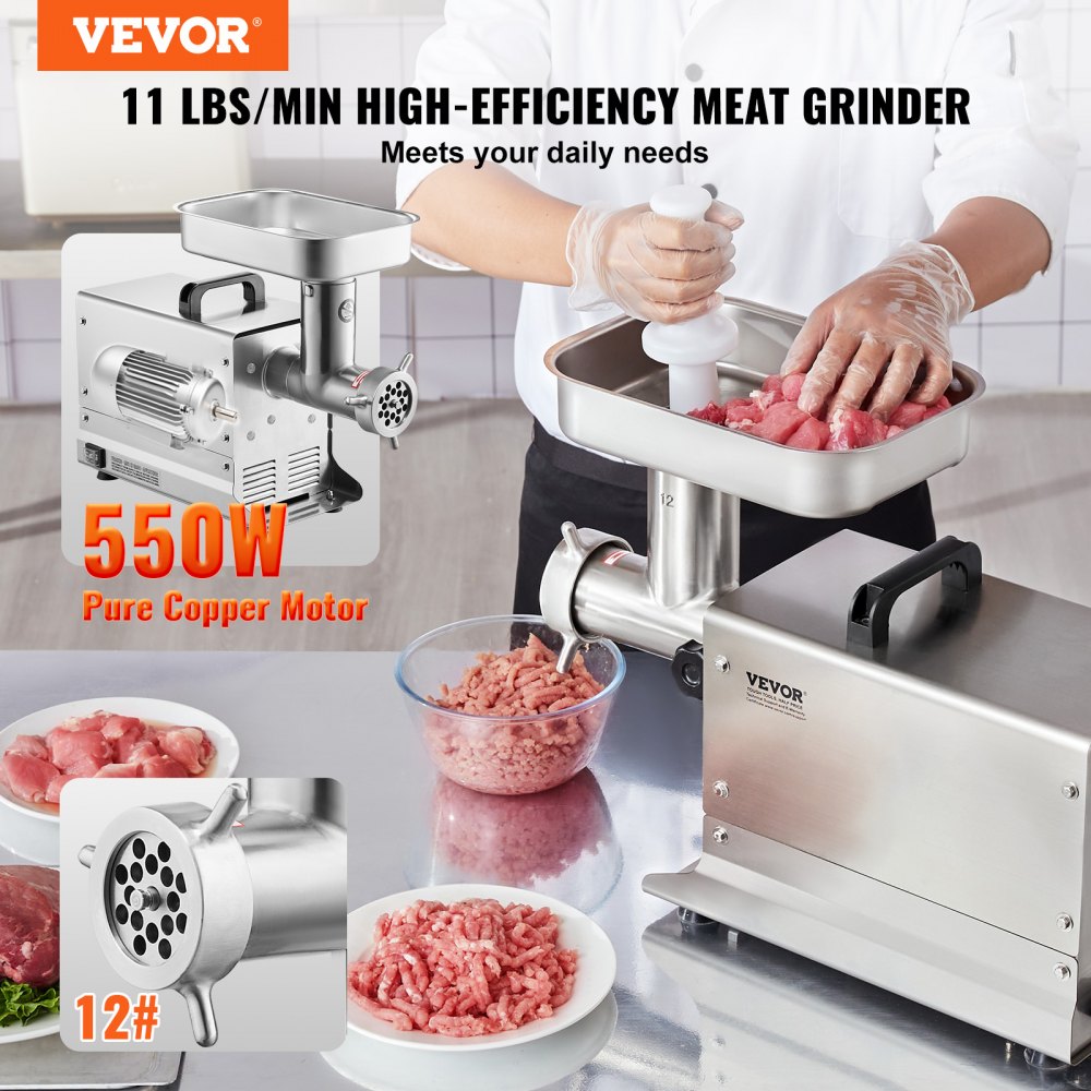VEVOR Commercial Electric Meat Grinder 11 Lbs/Min Sausage Stuffer Maker Kitchen