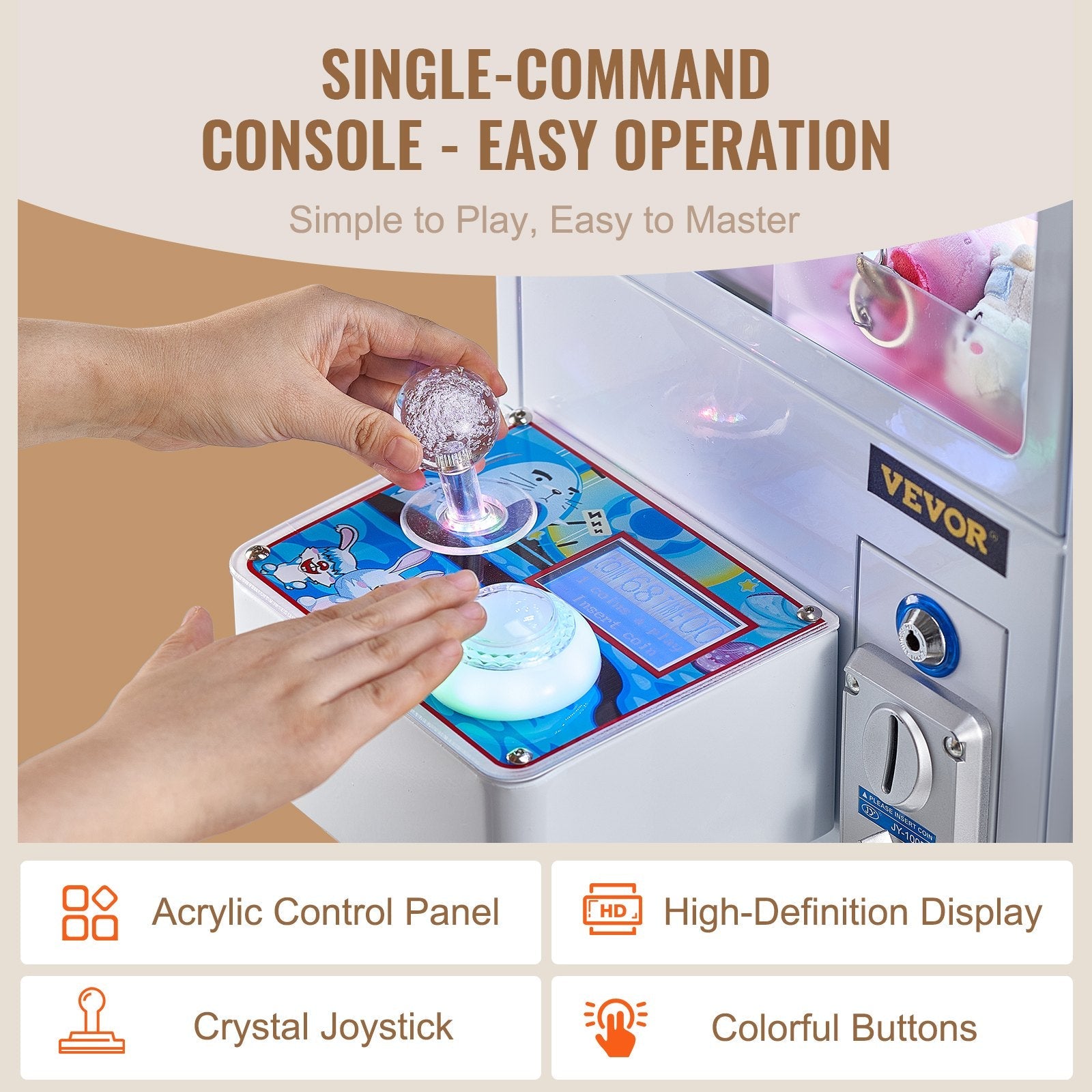 VEVOR Claw Crane Machine Mini Candy Prize Grabber Catcher Arcade Game Toys