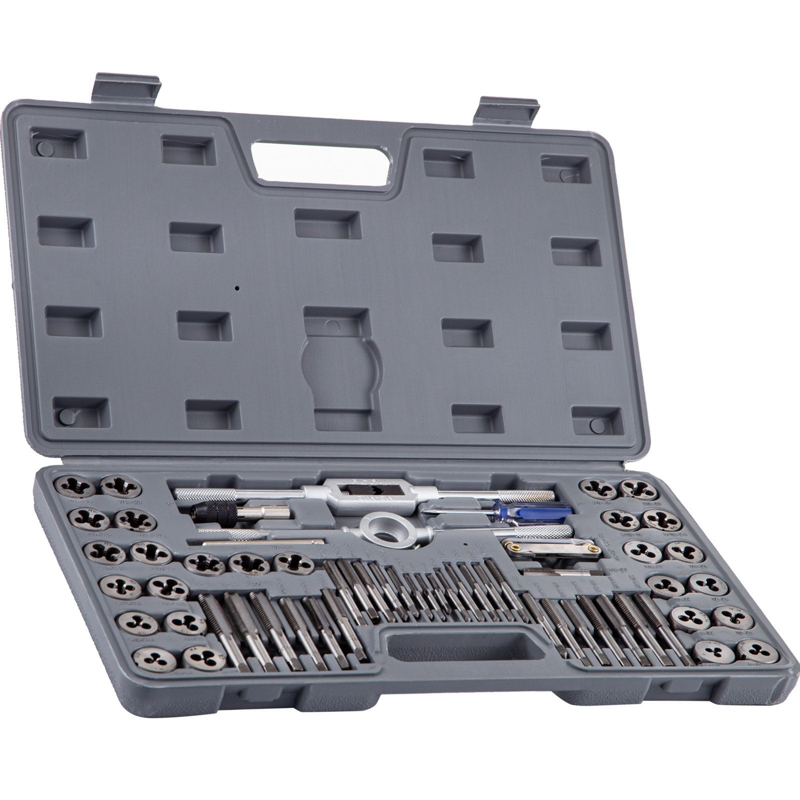 VEVOR Tap and Die Set, 60 PC Tap Set Metric and SAE with Storage Case, Carbon Steel Internal and External Tap and Die Set Metric and Standard, Used for Create New Threads or Repair Damaged Threads