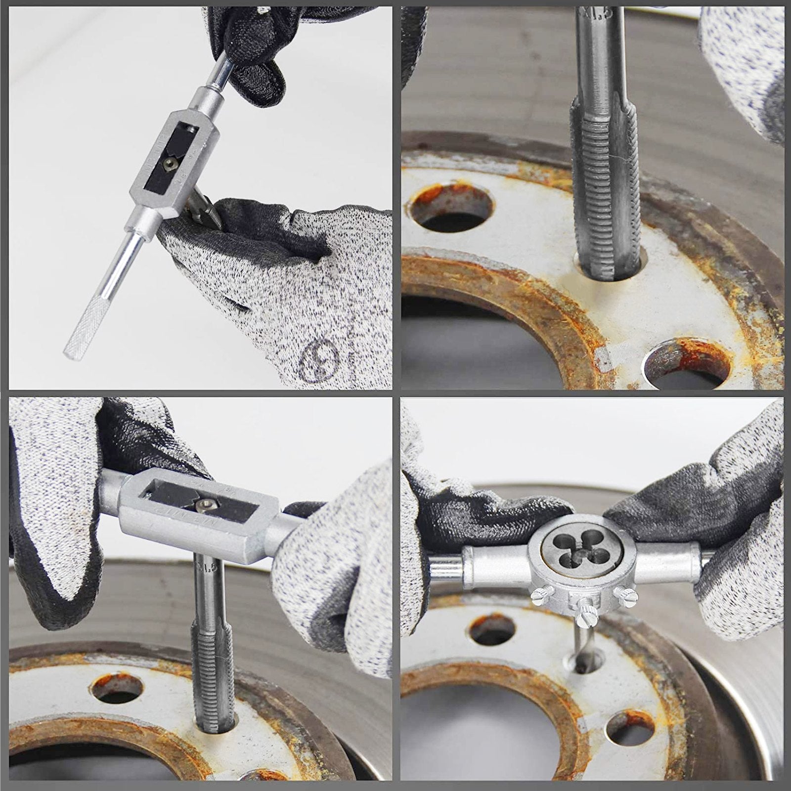 VEVOR Tap and Die Set, 60 PC Tap Set Metric and SAE with Storage Case, Carbon Steel Internal and External Tap and Die Set Metric and Standard, Used for Create New Threads or Repair Damaged Threads