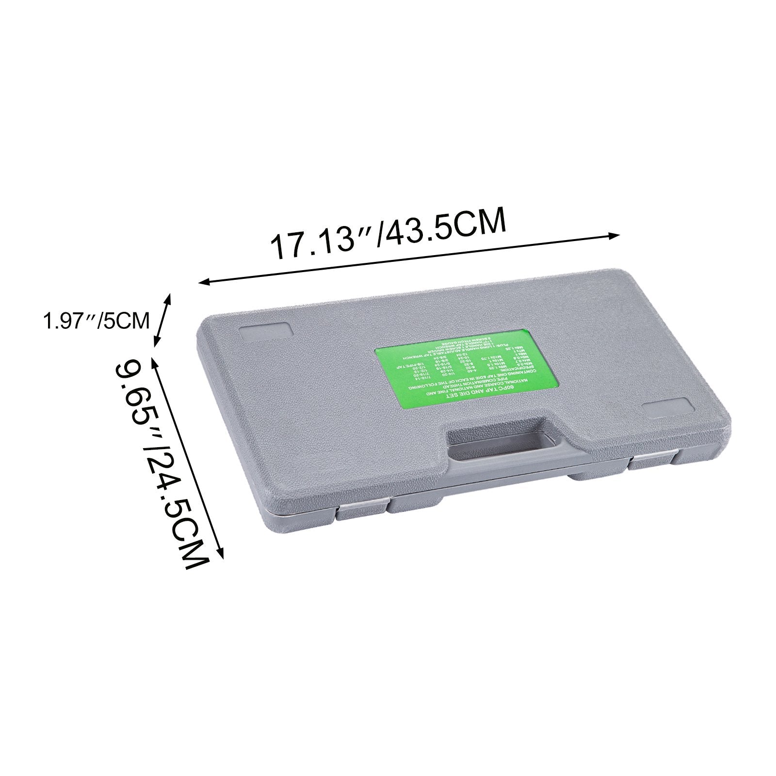 VEVOR Tap and Die Set, 60 PC Tap Set Metric and SAE with Storage Case, Carbon Steel Internal and External Tap and Die Set Metric and Standard, Used for Create New Threads or Repair Damaged Threads