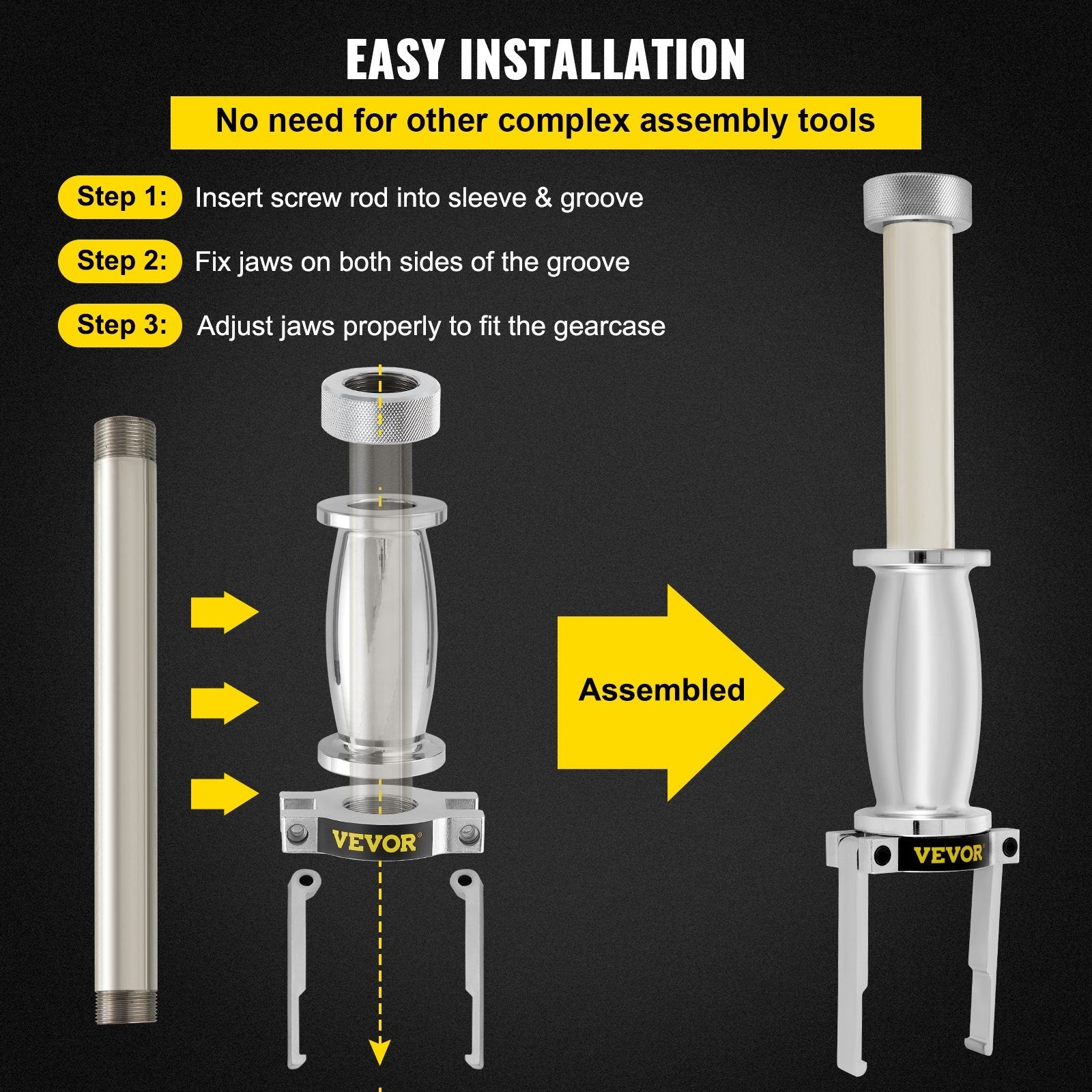 VEVOR Upper Bearing Carrier Puller, with MT0013 Drive Collar Shaft Adapter, Compatible with Yamaha, Johnson, Evinrude, Honda, Mercury, Steel Marine Upper Bearing Puller for Carrier Bearing Removing