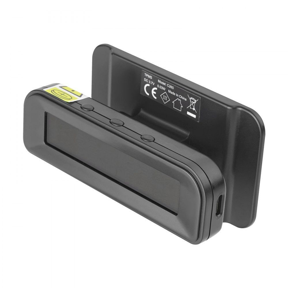 VEVOR RV Tire Pressure Monitoring System Real Time Solar Trailer TPMS 4 Sensors