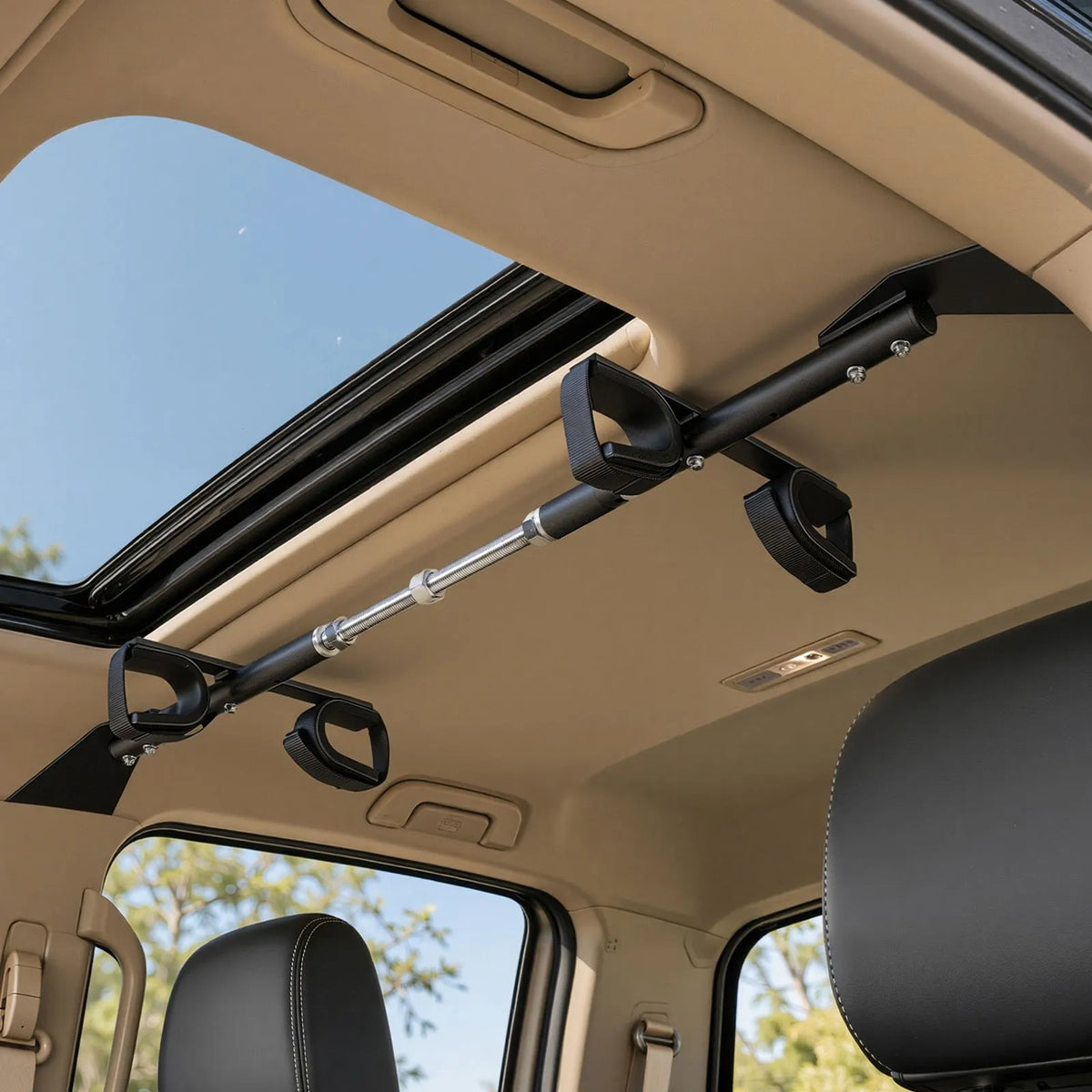48"-54" Overhead Hunting Tool Rack, Adjustable Alloy Steel Holder for Crew Cab Trucks & SUVs, No-Drill Installation