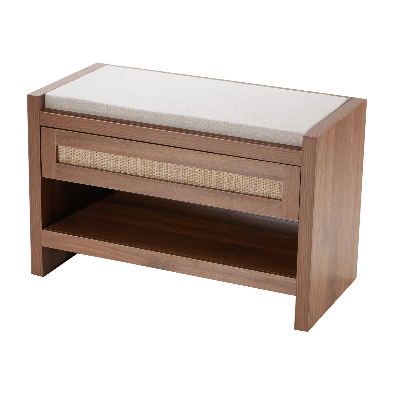 VEVOR Rattan Bench Woven Bench 30.9 Inches for Entryway Living Room & Bedroom