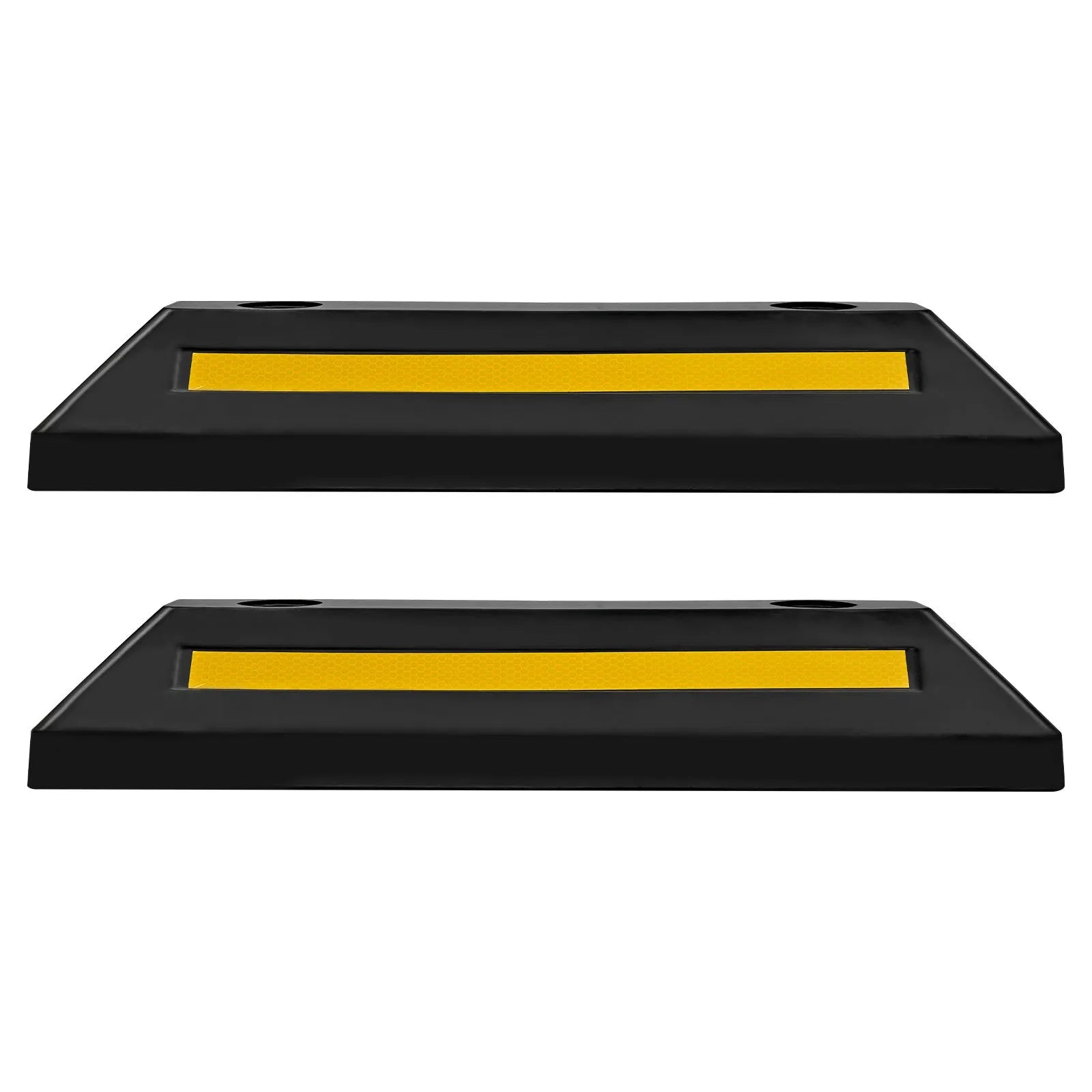 VEVOR Parking Stopper, 21.6 Inch 2 Pcs Heavy Duty Parking Aid for Garage, Rubber Curb Garage Floor Stopper with Reflective Strips, Aid Gadgets for Cars Vans Trucks Tire Wheel Guide Block Stops Bumpers