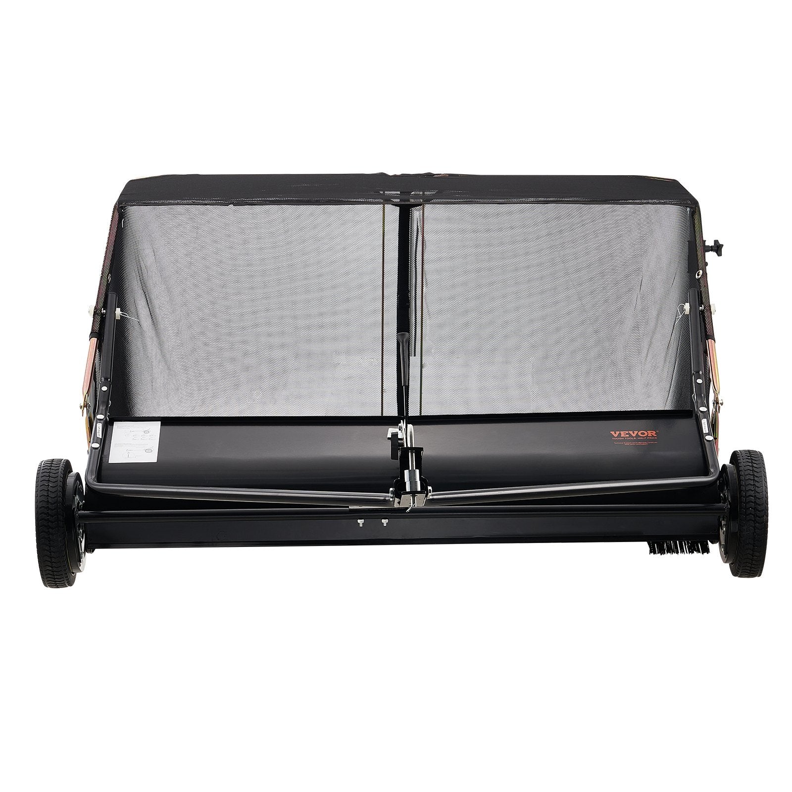 VEVOR Tow-Behind Lawn Sweeper 52-inch Leaf Yard Collector 26 cu.ft. Adjustable