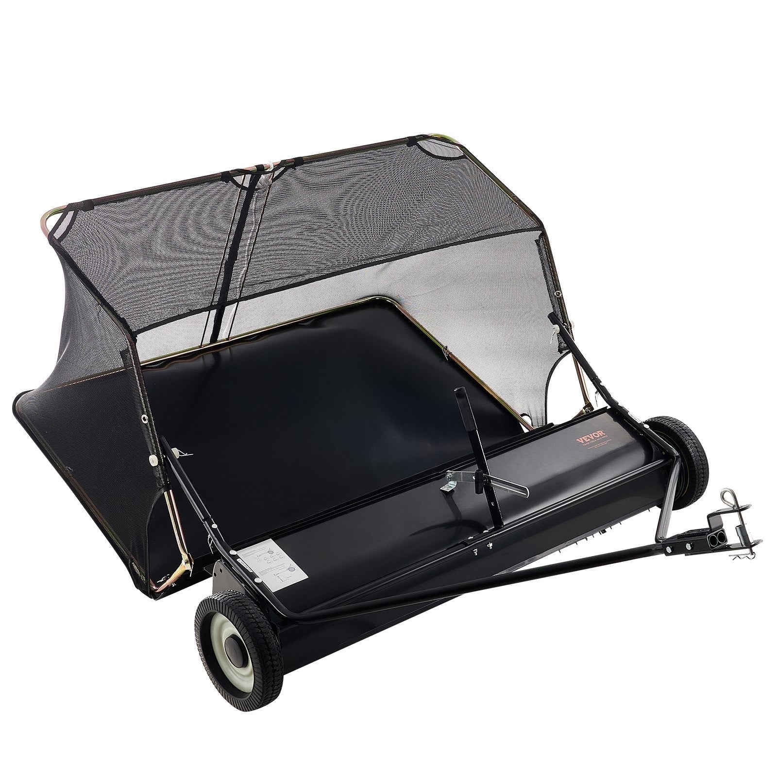 VEVOR Tow-Behind Lawn Sweeper 52-inch Leaf Yard Collector 26 cu.ft. Adjustable