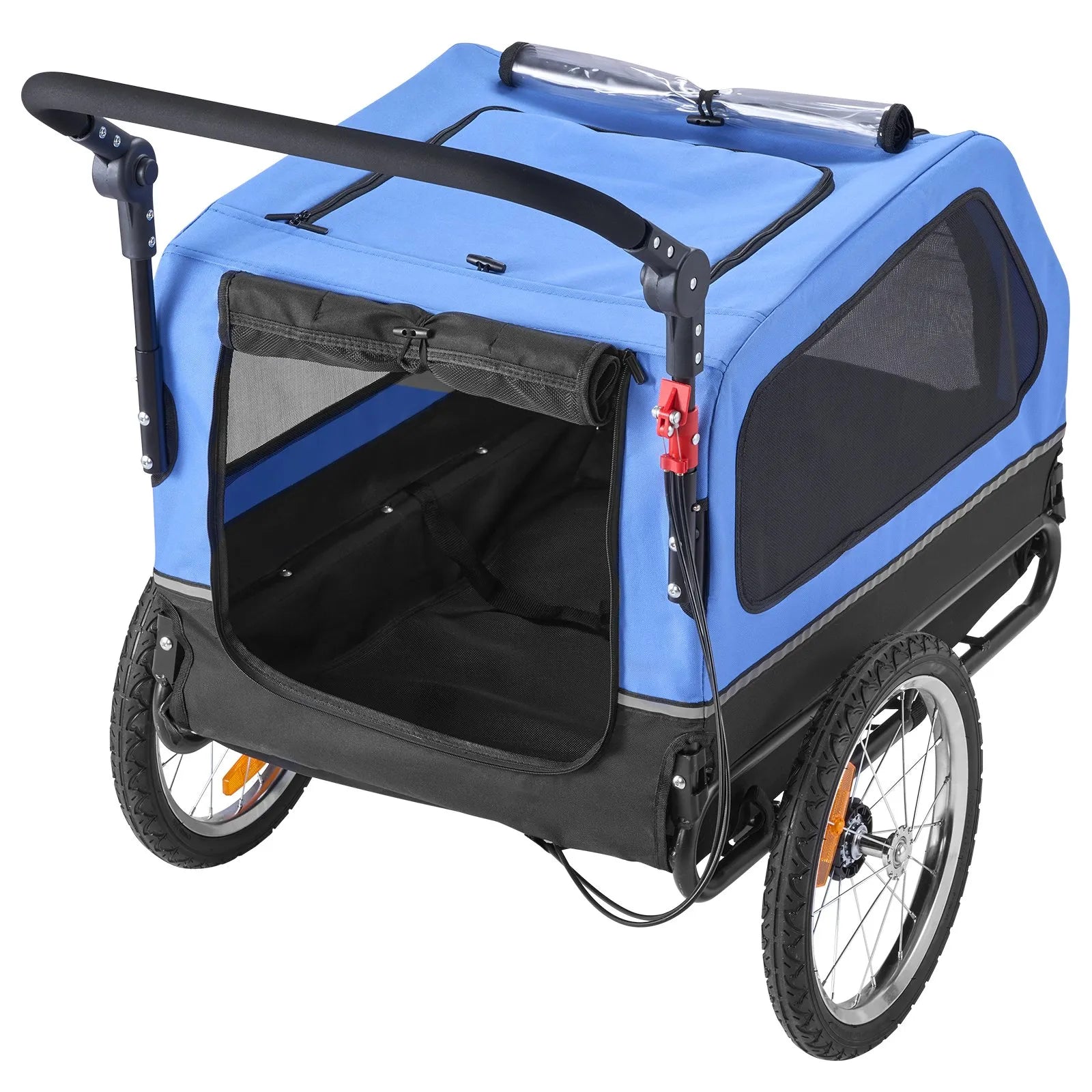 VEVOR Dog Bike Trailer, Supports up to 88 lbs, 2-in-1 Pet Stroller Cart Bicycle Carrier for Small & Large Dogs, Easy Folding Frame with Quick Release Wheel, Universal Bicycle Coupler, Internal Leash