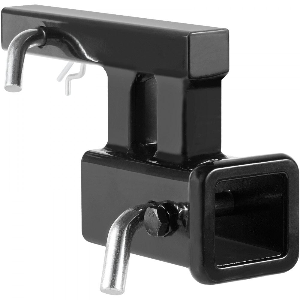 VEVOR Hitch Adapter, 1-1/4" to 2" Receiver Hitch Extender Extension, Trailer Hitch Riser with 4" Rise/Drop, 6-1/2" Extension Length, 4000 lbs Towing Capacity, Hitch Pins, Bolt and Nut Included, Black