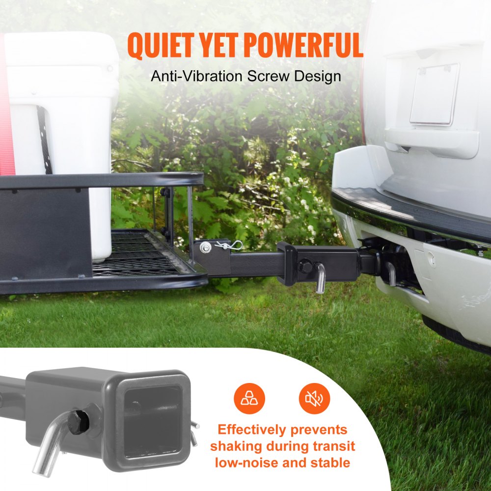 VEVOR Trailer Hitch Extender, 1-1/4" to 2" Receiver Hitch Adapter, Trailer Hitch Extension Tube Extender, 6" Extension Length, 4000 lbs Towing Capacity, Hitch Pins, Clips, Bolt and Nut Included, Black