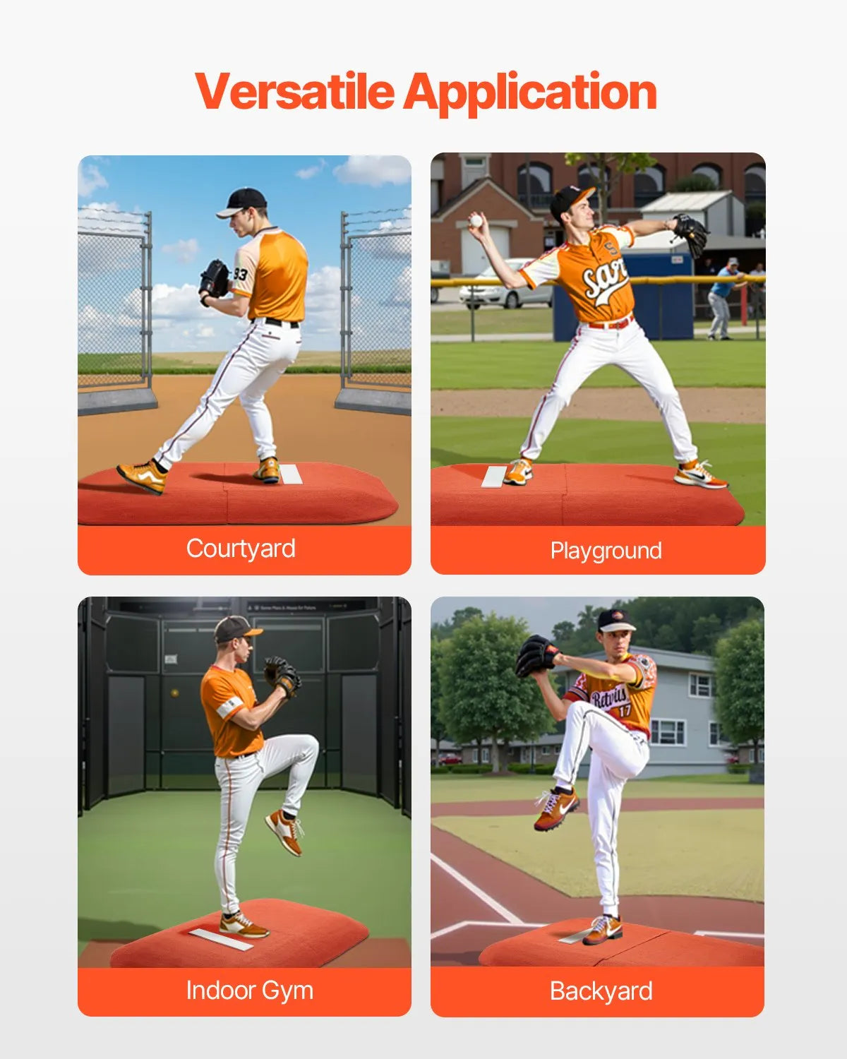 VEVOR Pitching Mound, Portable Baseball Game Mound, 107 in Indoor Outdoor Pitching Practice and Training Equipment, Softball Pitching Aids with Antifade Turf and Pitching Rubber